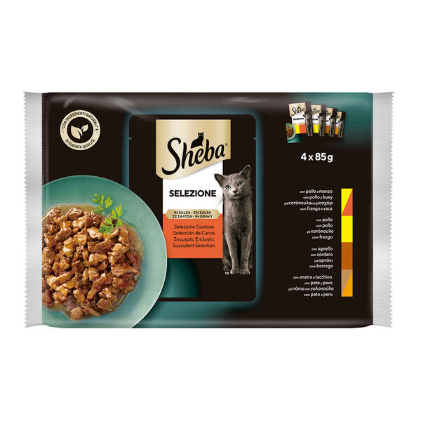 Comida Húmida para Gato Carne Saquetas Sheba