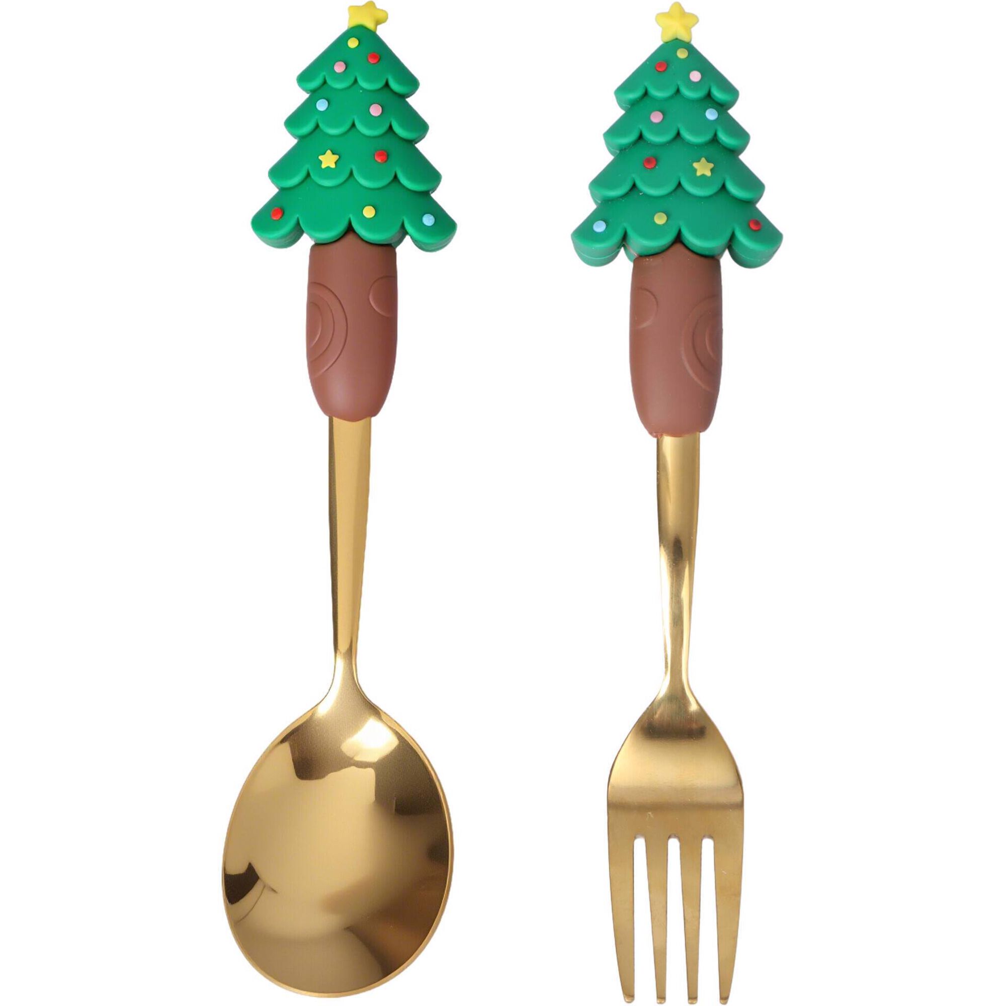 Conjunto 2 Talheres Árvore Natal