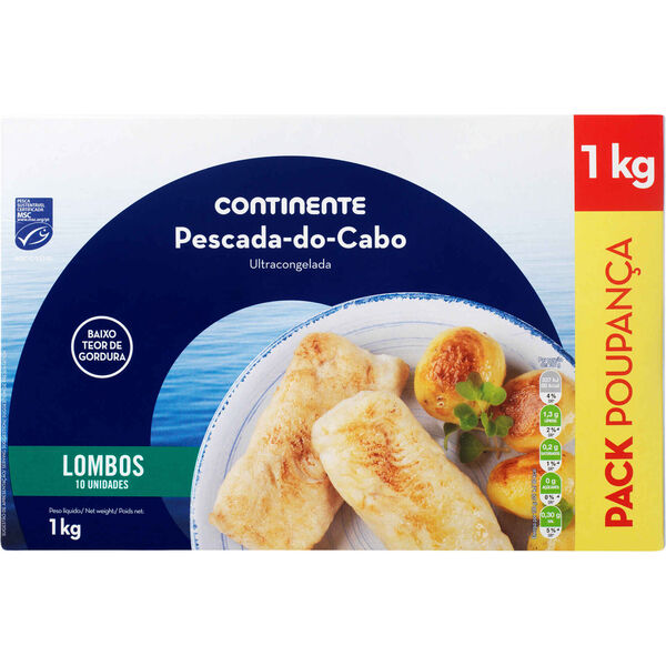 Lombos de Pescada MSC Ultracongelada Pack Poupança Continente