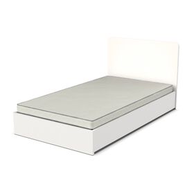 Conjunto Colchão Espuma 110x195cm e Cama com Arrumação Branca Solteiro Play