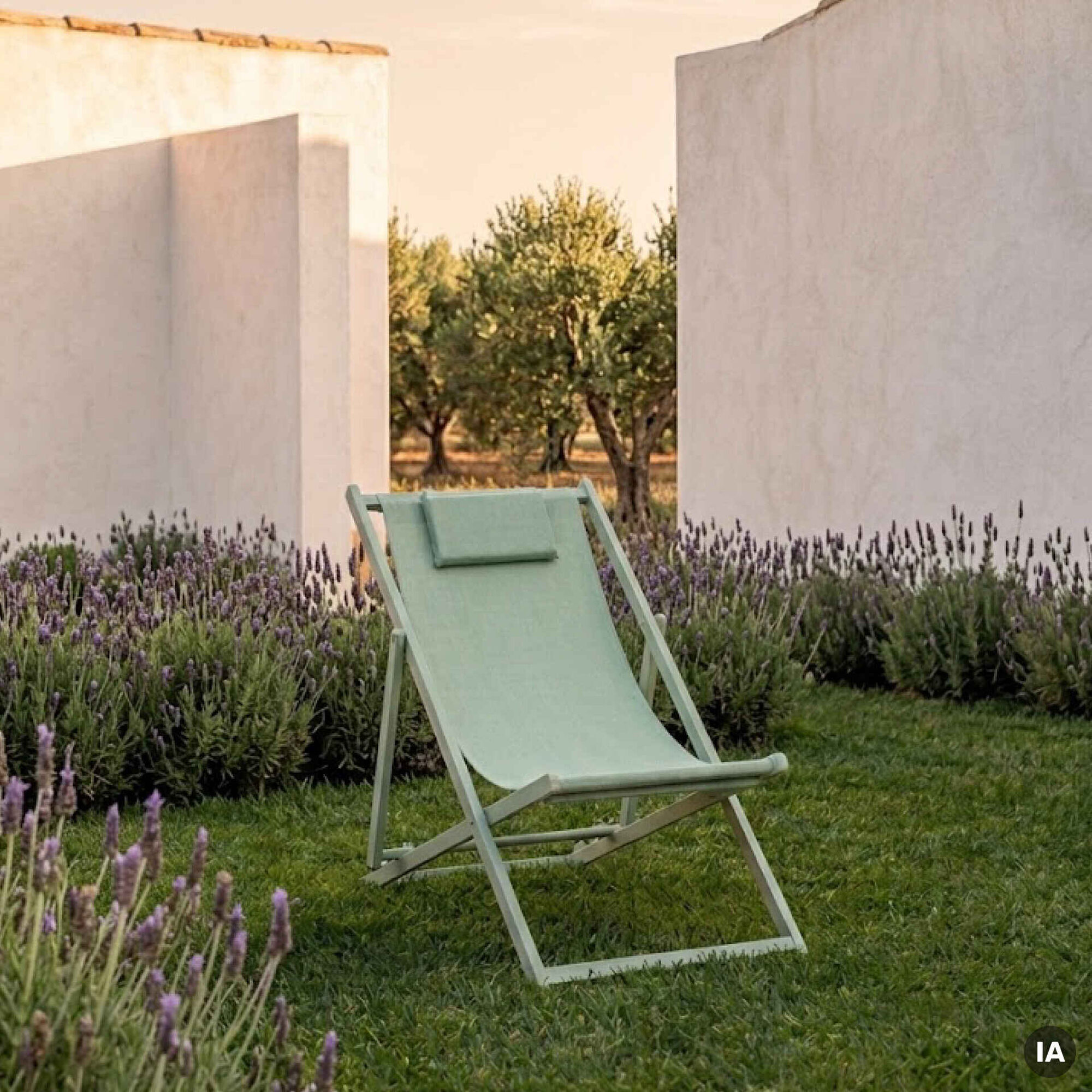 Cadeira Relax com Almofada Metal Verde Kasa