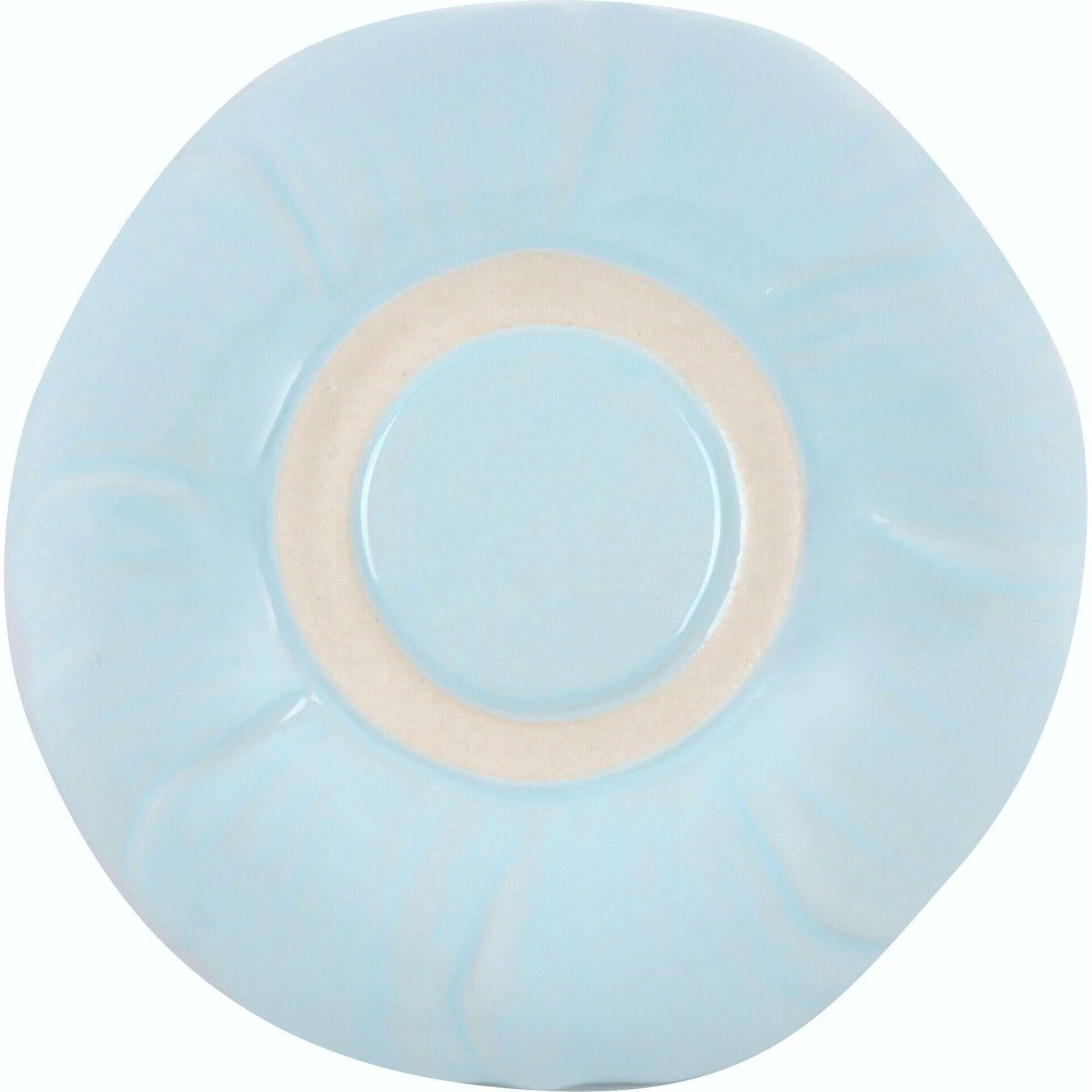 Ta&ccedil;a 9cm Flor Azul com Centro Verde