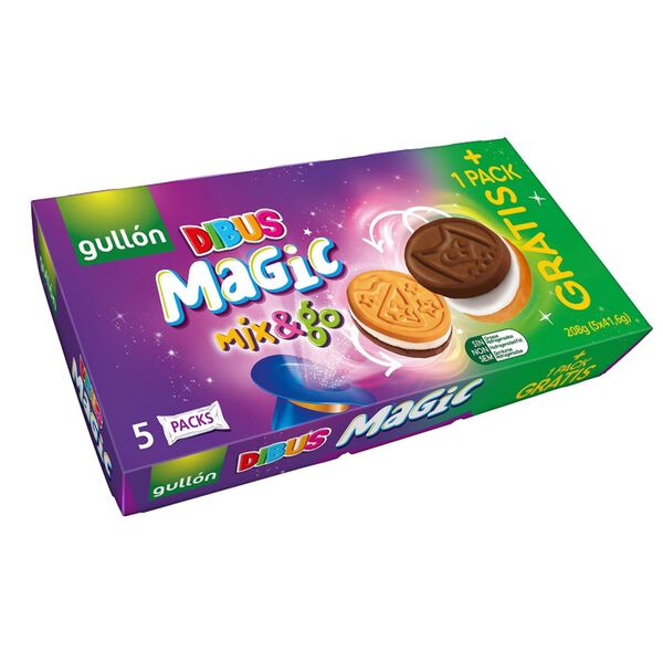 Bolachas Magic Dibus Mix & Go com Recheio de Creme Gullón