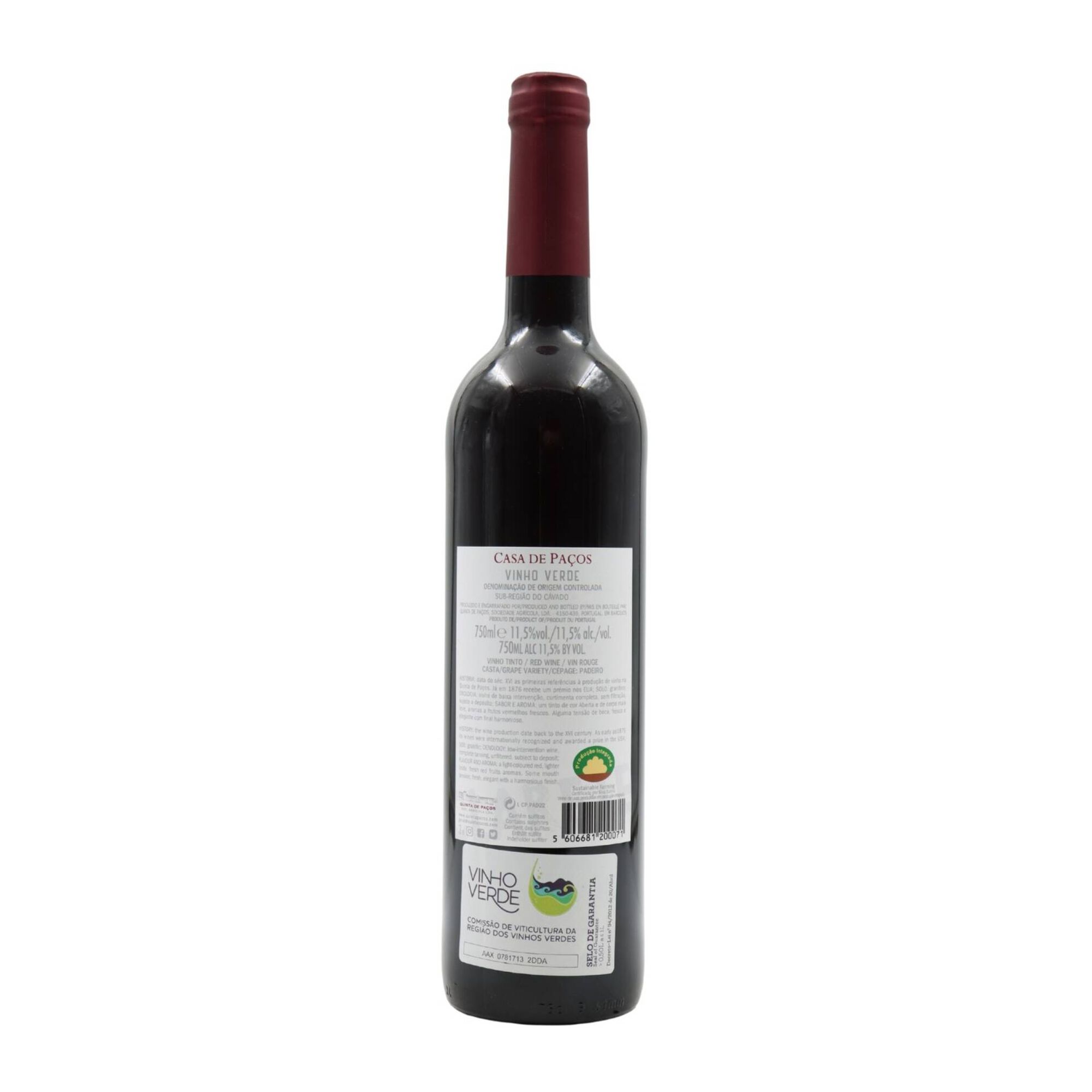 Casa De Pa&ccedil;os Padeiro Clarete Vinho Verde Tinto