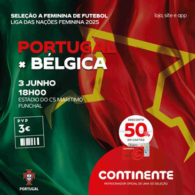 Bilhete Portugal x Bélgica (Seleção Feminina)