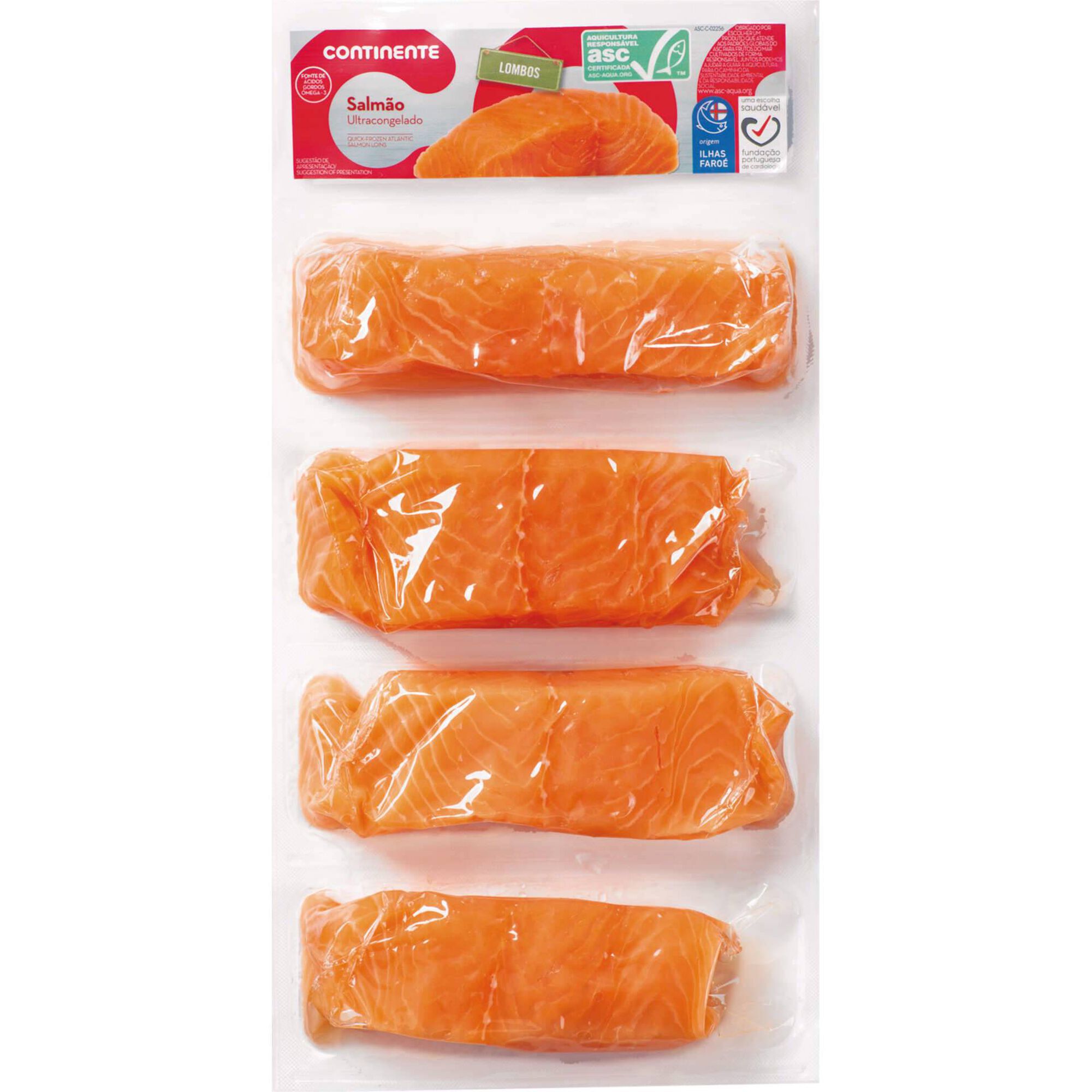 Lombos de Salm&atilde;o ASC Ultracongelado Continente