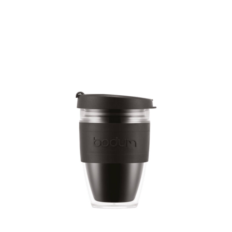 Caneca Viagem Plástico e Silicone 250ml Preta Joycup Bodum
