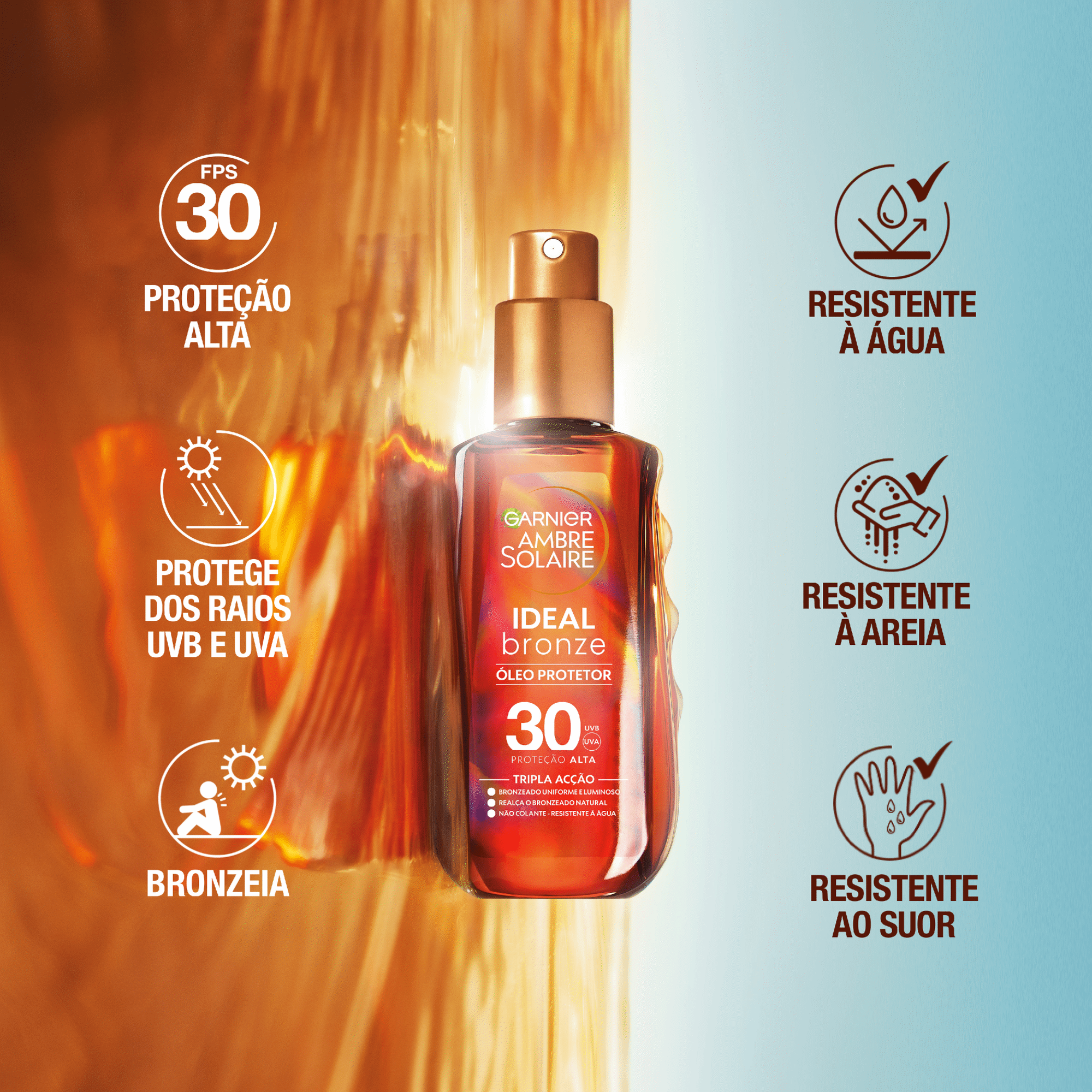 Bronzeador Spray Ideal Bronze FPS 30 Garnier Ambre Solaire