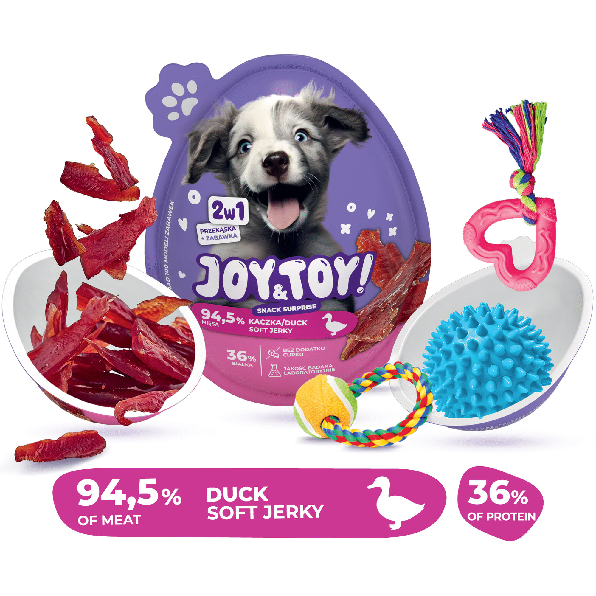 Snack Ovo Surpresa para C&atilde;o Pato Joy&Toy