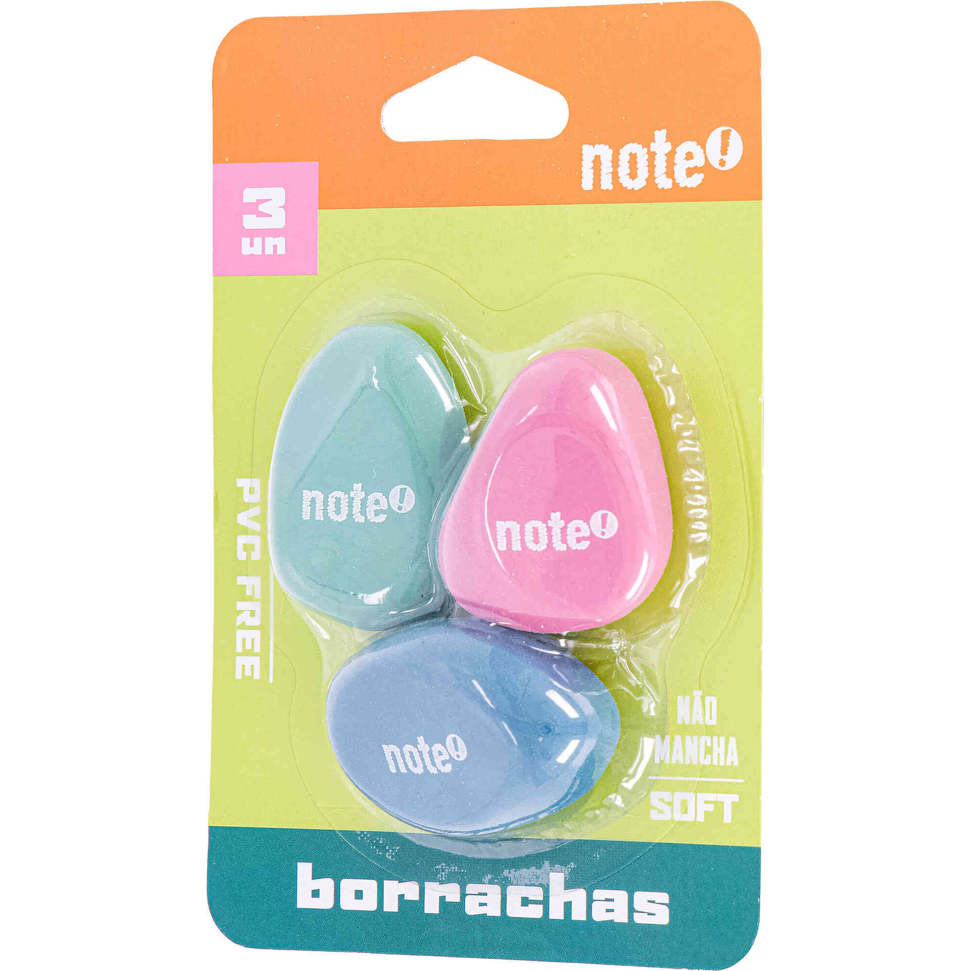 Conjunto 3 Borrachas Multicor Note!