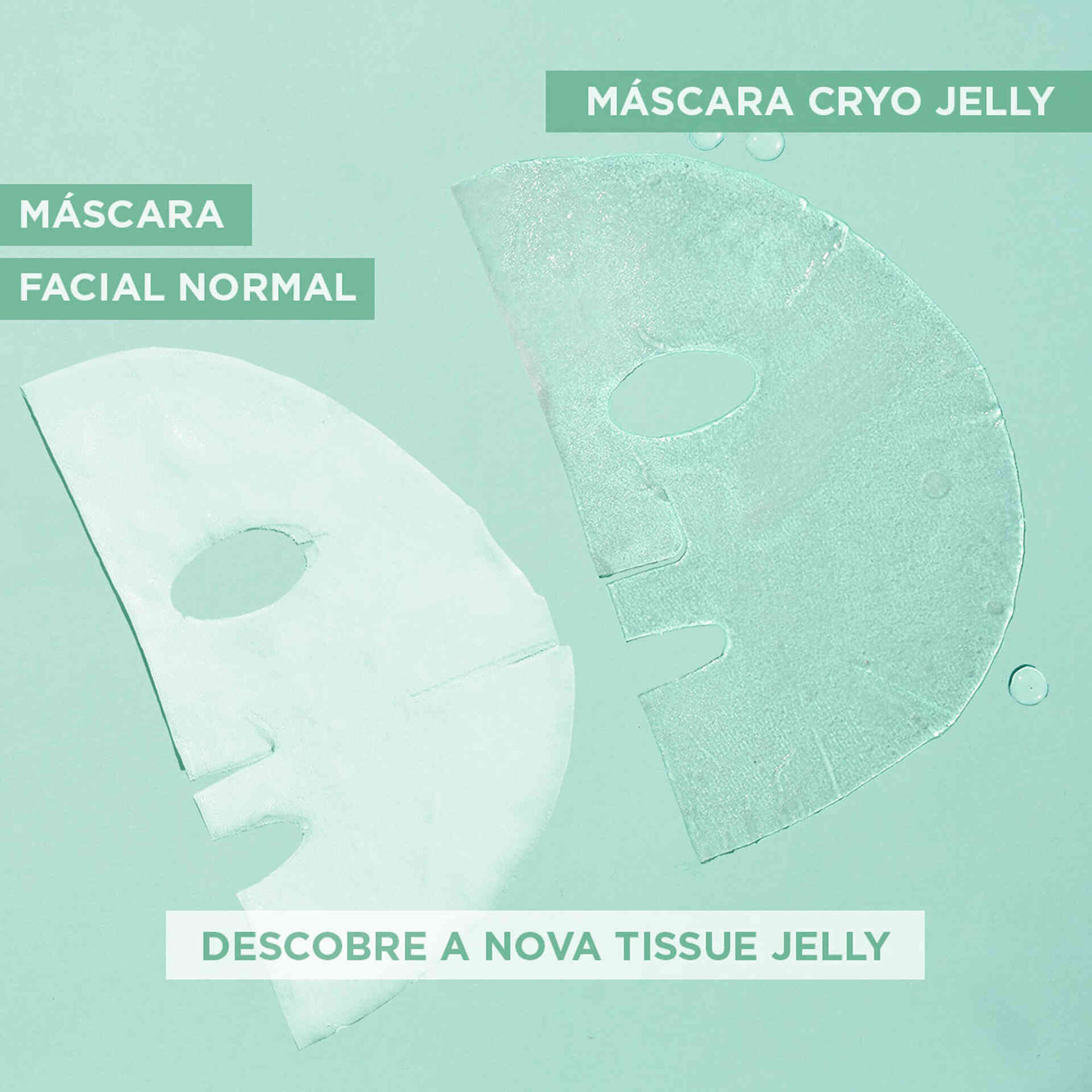 Máscara Facial Tecido CryoJelly Aloe Hialurónico Pele Cansada