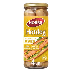 Salsichas de Aves Hot Dog Frasco 4 un sem Glúten Nobre