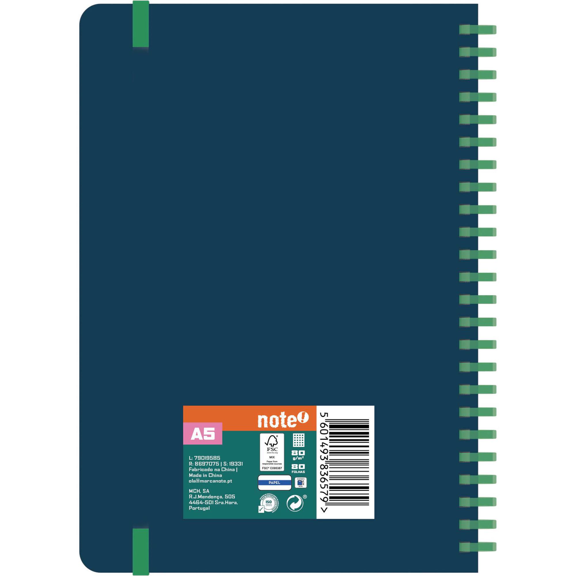 Caderno A5 Soft 80 Folhas Quadriculado (v&aacute;rias cores) Note!