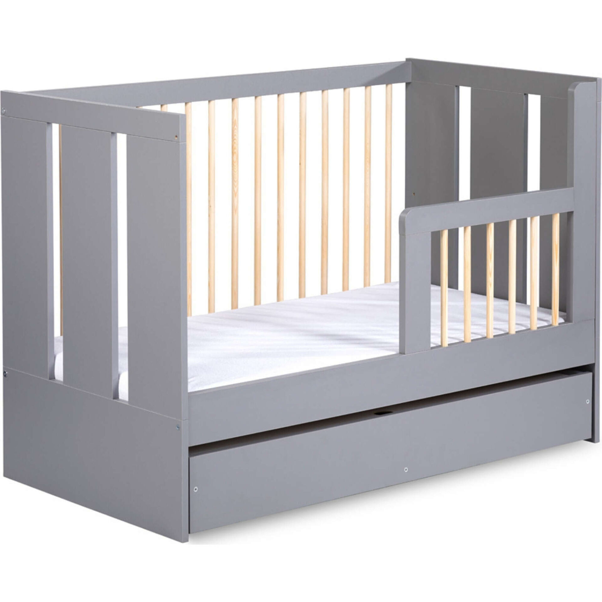 Cama de Grades com Barreira de Seguran&ccedil;a 124x66x85cm Pauline Grafite