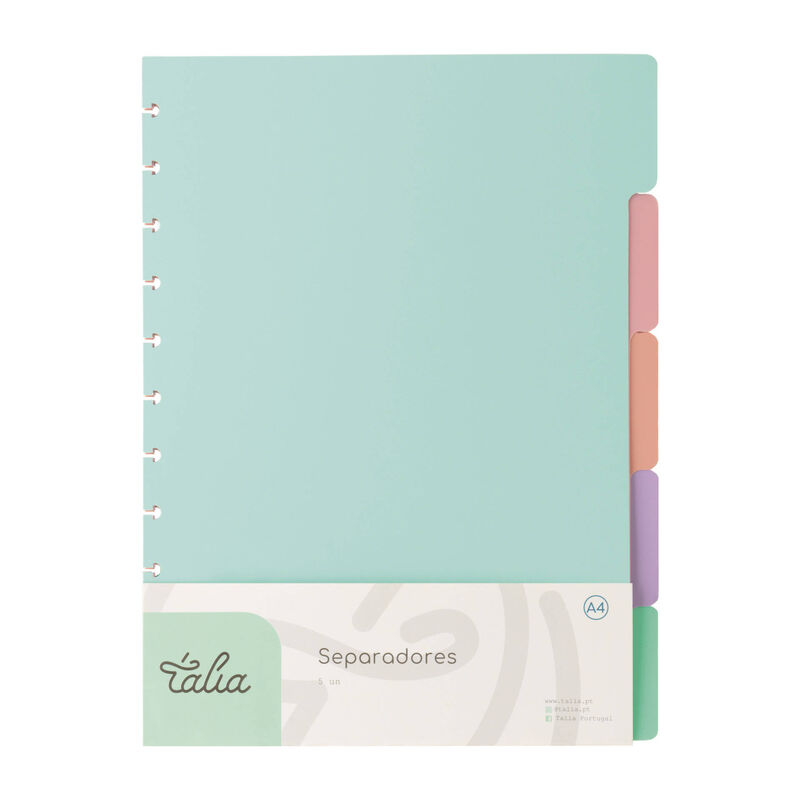 Separador A4 5 Divisórias para Caderno Smart Talia