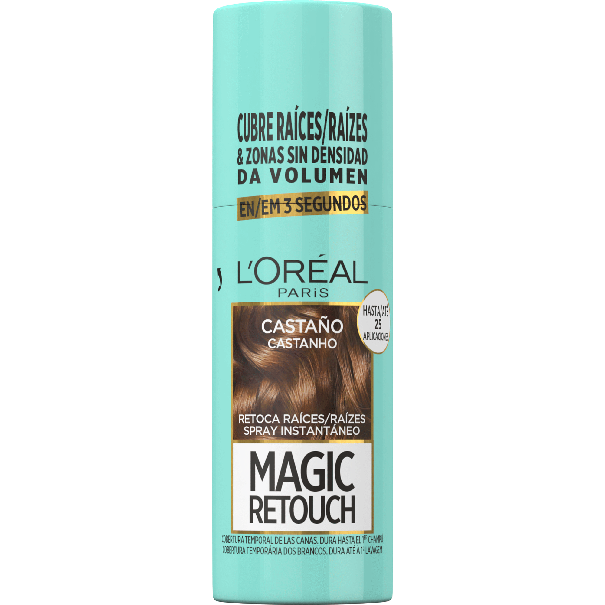 Colora&ccedil;&atilde;o Retoca Ra&iacute;zes Spray Castanho 3 L'Or&eacute;al Paris Magic Retouch
