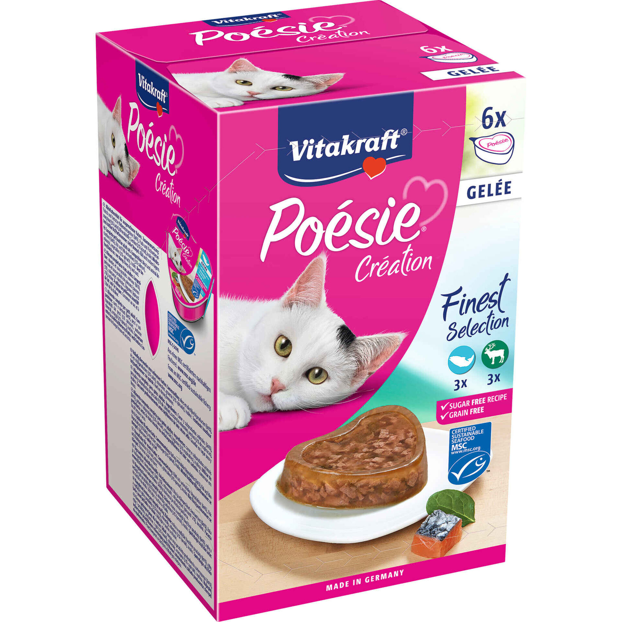 Comida H&uacute;mida para Gato Adulto Po&eacute;sie Terrina Gelatina Multisabores Vitakraft