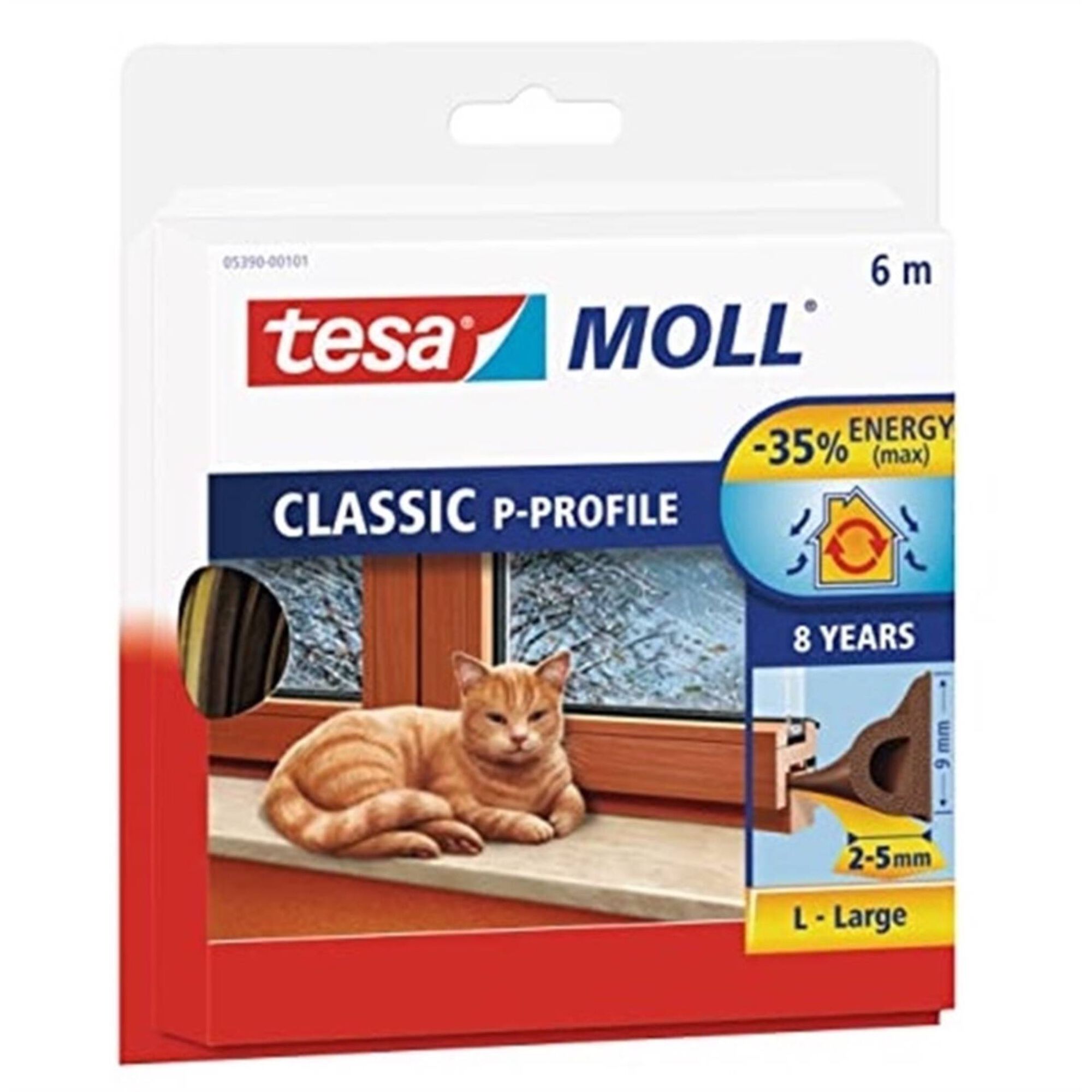 Fita Calafetar Portas e Janelas 9mmx6mts Castanha