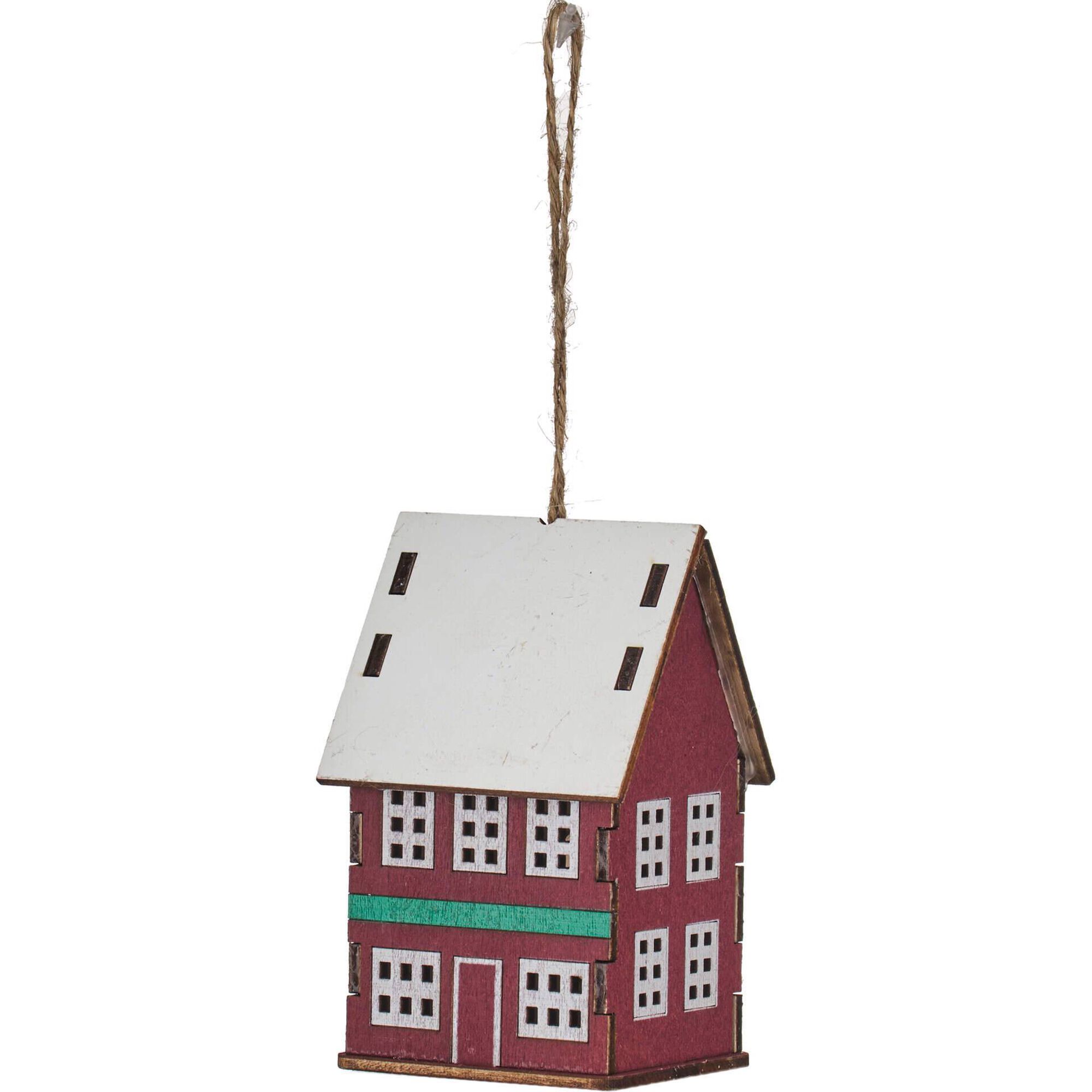 Ornamento Casinha com Luz Telhado Branco