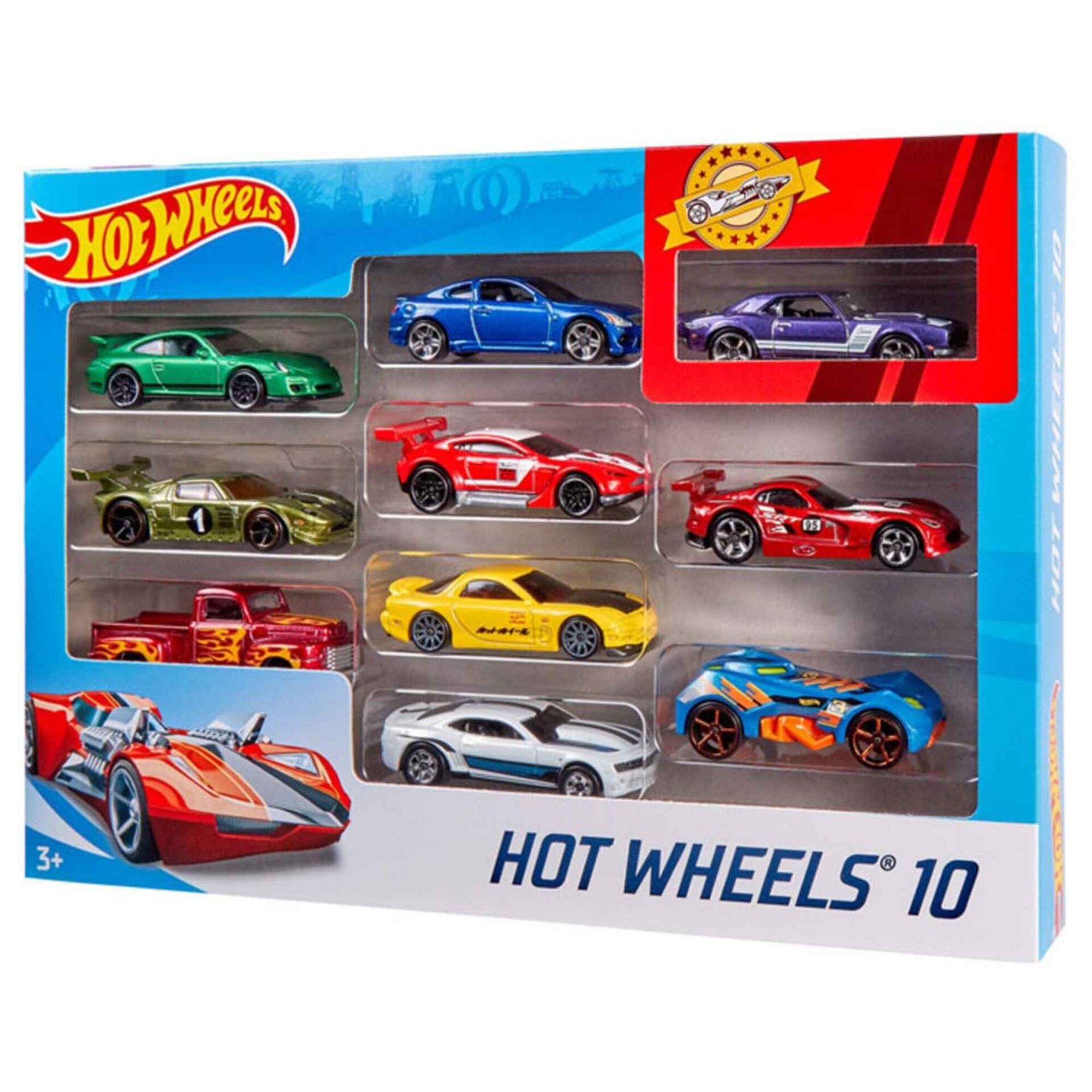 Pack 10 Veículos Hot Wheels 1:64 (vários modelos)