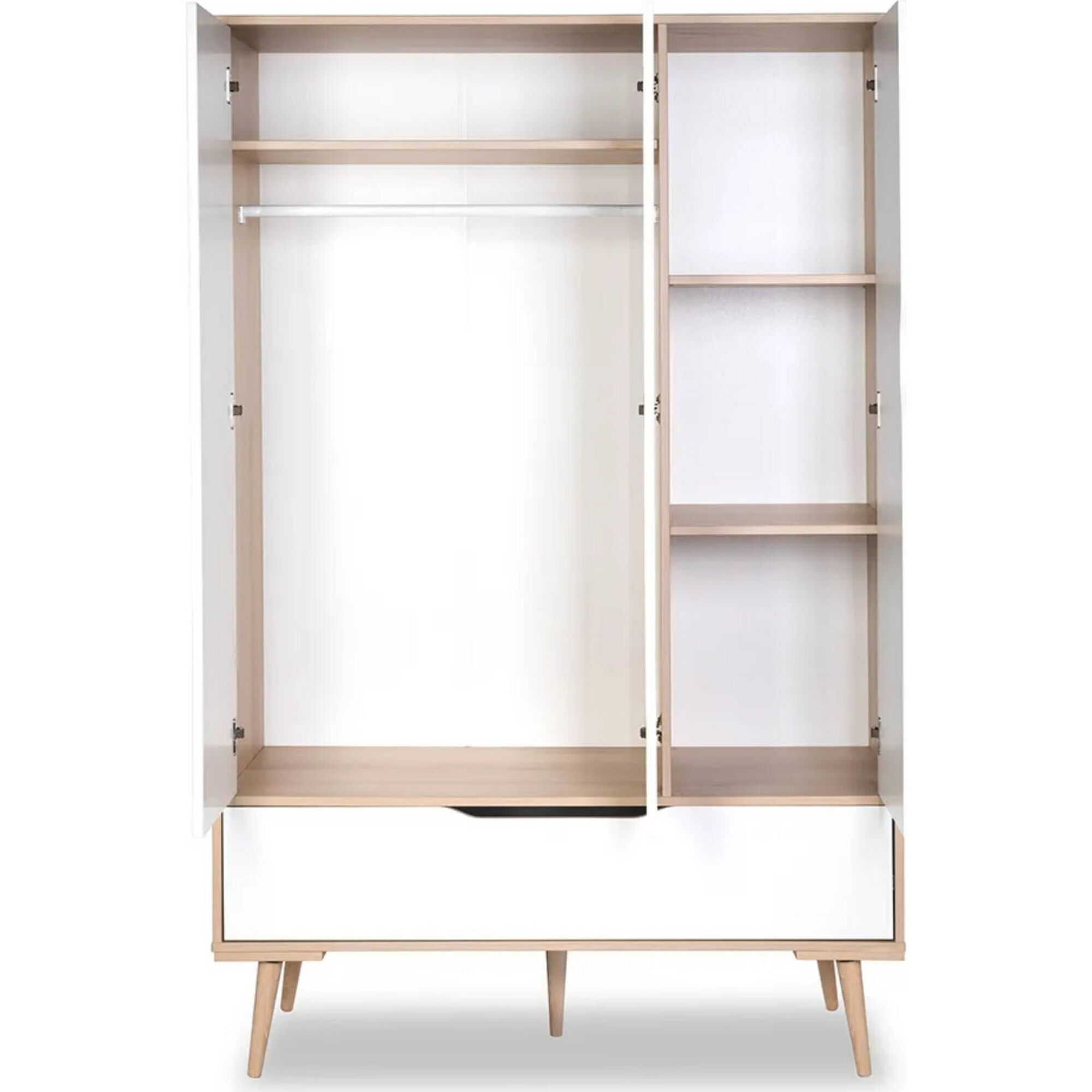 Roupeiro 3 Portas 117x50x180cm Faia e Branco Sofie Twinko