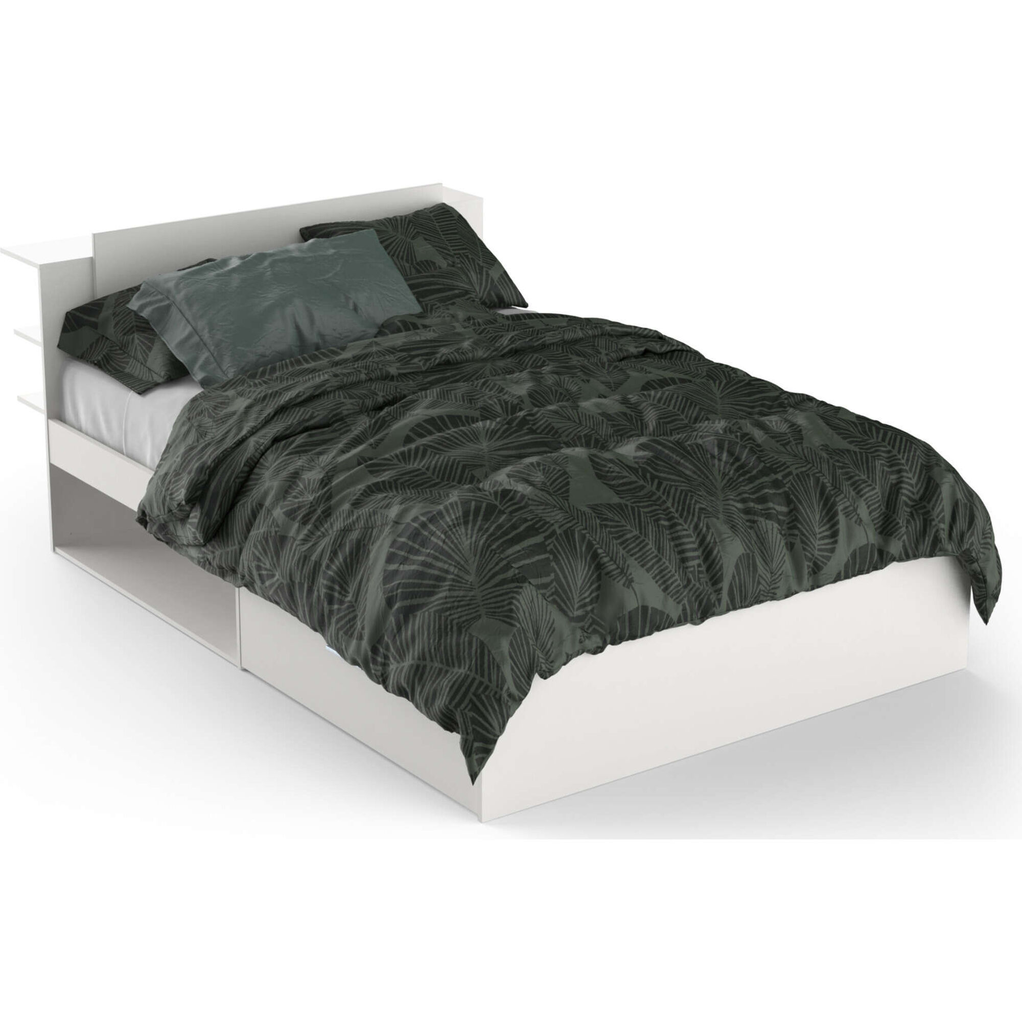 Cama Casal com 2 Gavetas 145x227x88cm Branca Life