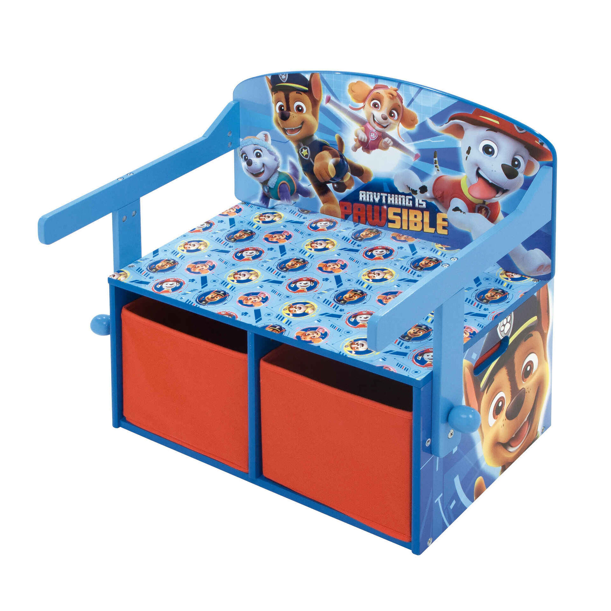 Banco e Baú Arrumação 60x70x44cm Paw Patrol