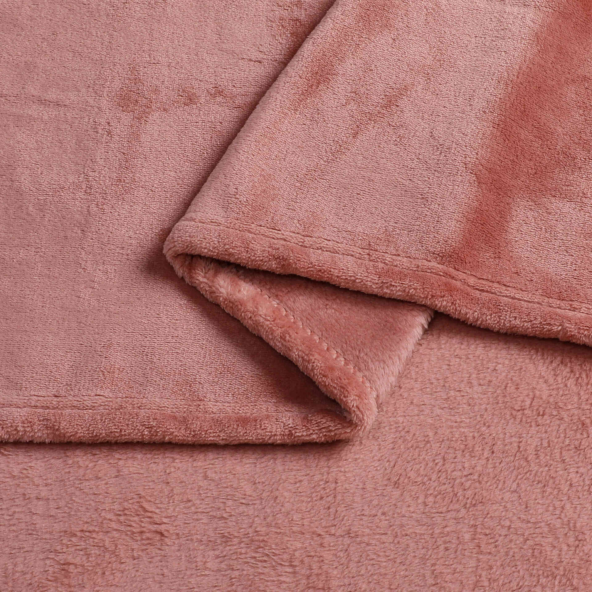Manta Flanela com Franja 130x170cm Rosa Kasa