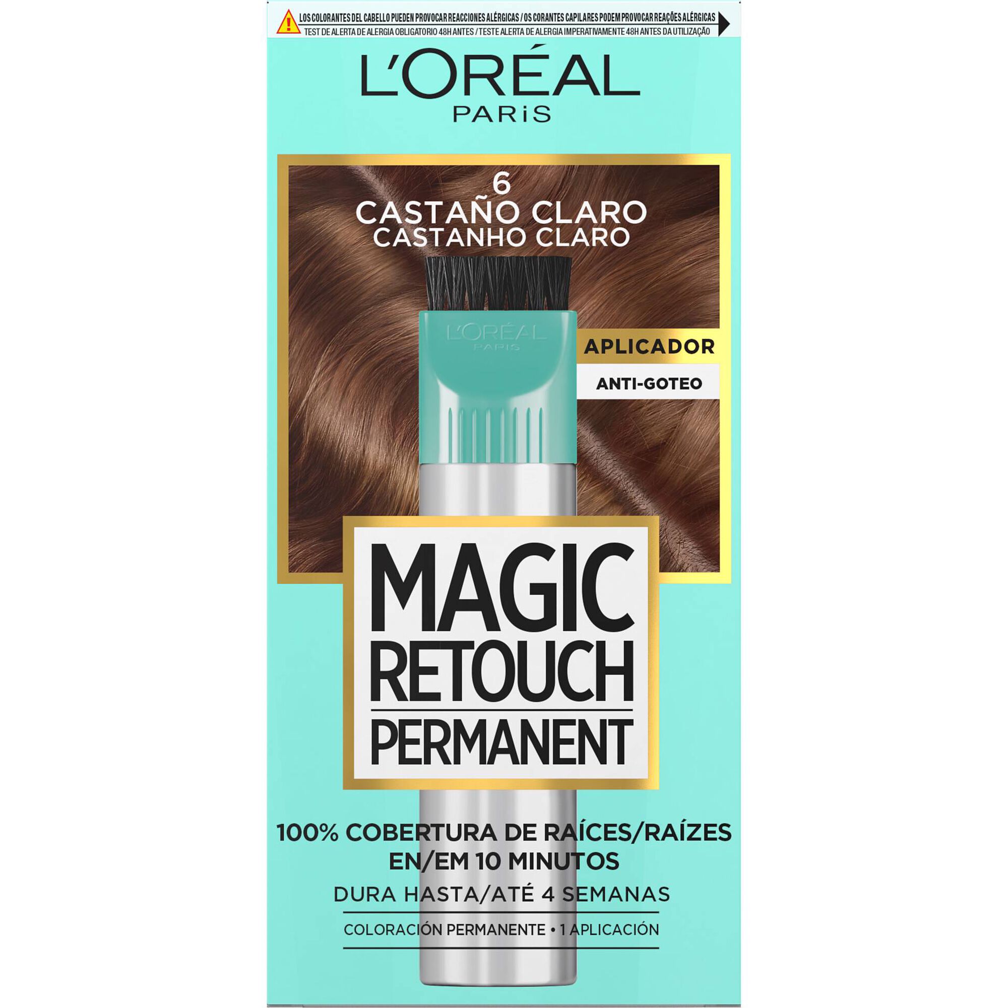 Colora&ccedil;&atilde;o Permanente Castanho Claro 6 L'Or&eacute;al Paris Magic Retouch