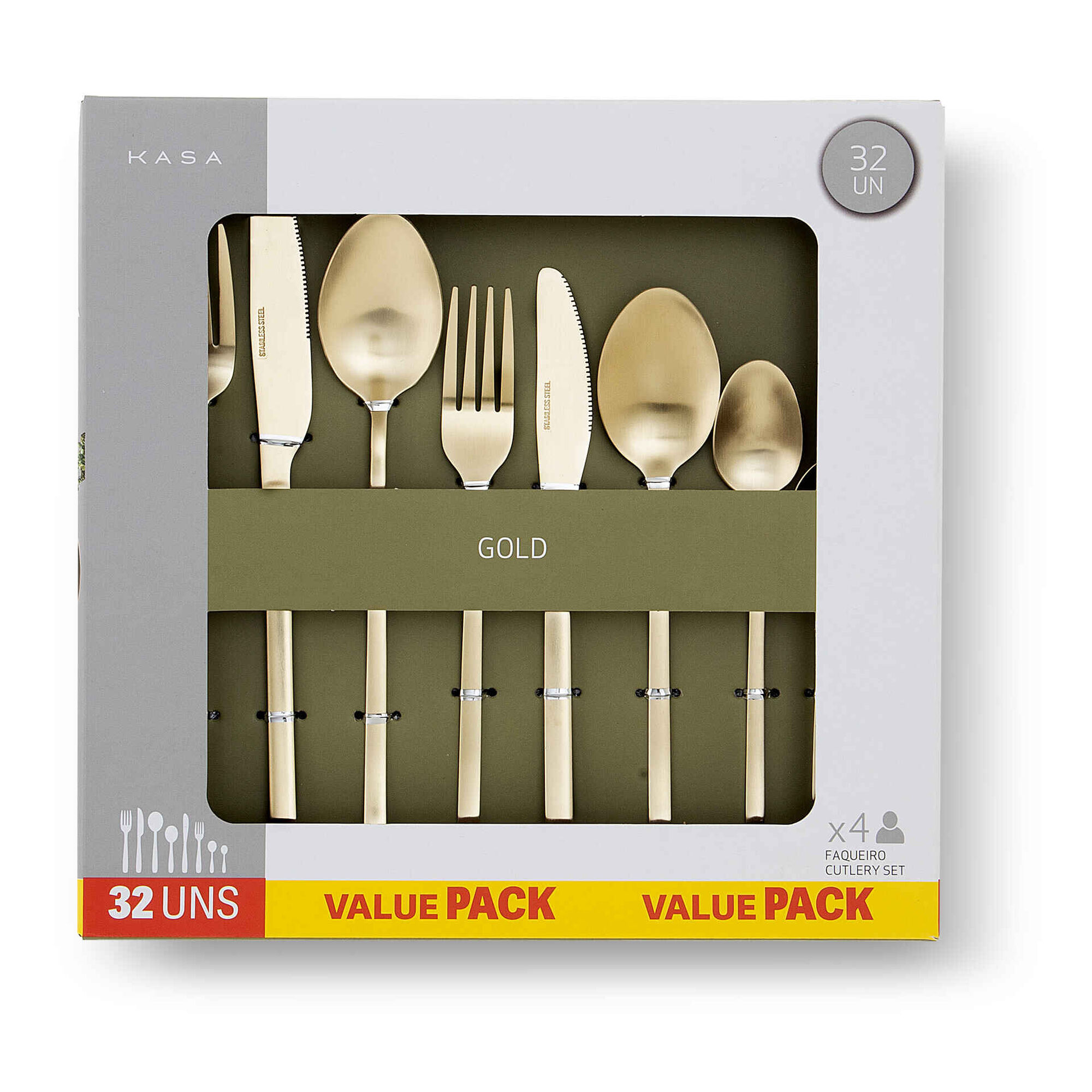 Faqueiro 4 Pessoas Gold