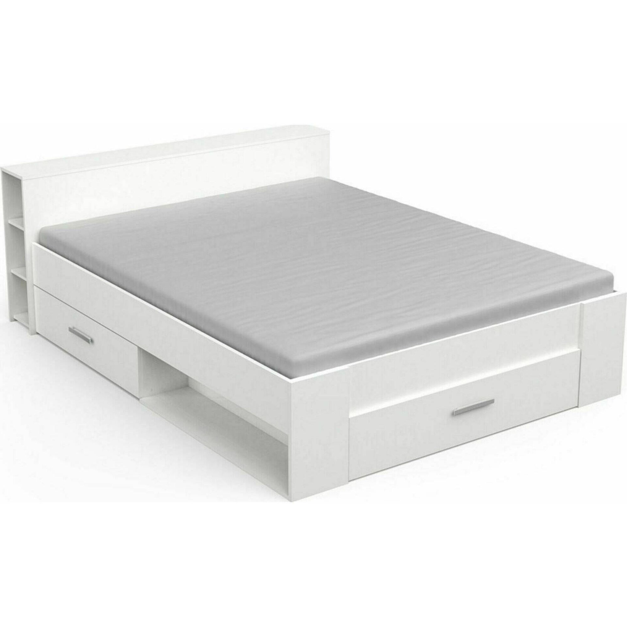 Cama Casal 169x227x74cm Branca Pocket