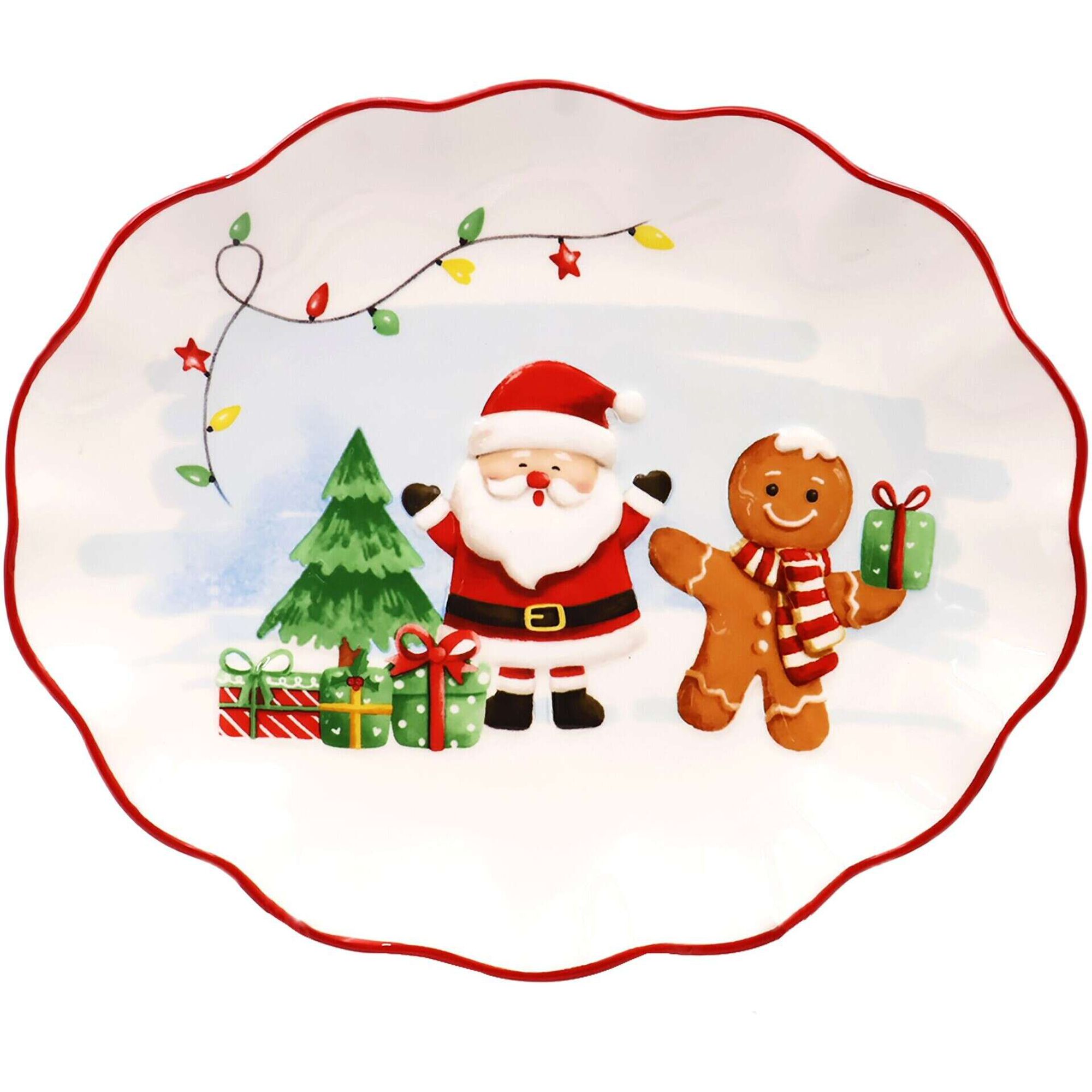 Prato Bolo Pai Natal e Gingerbread Kasa
