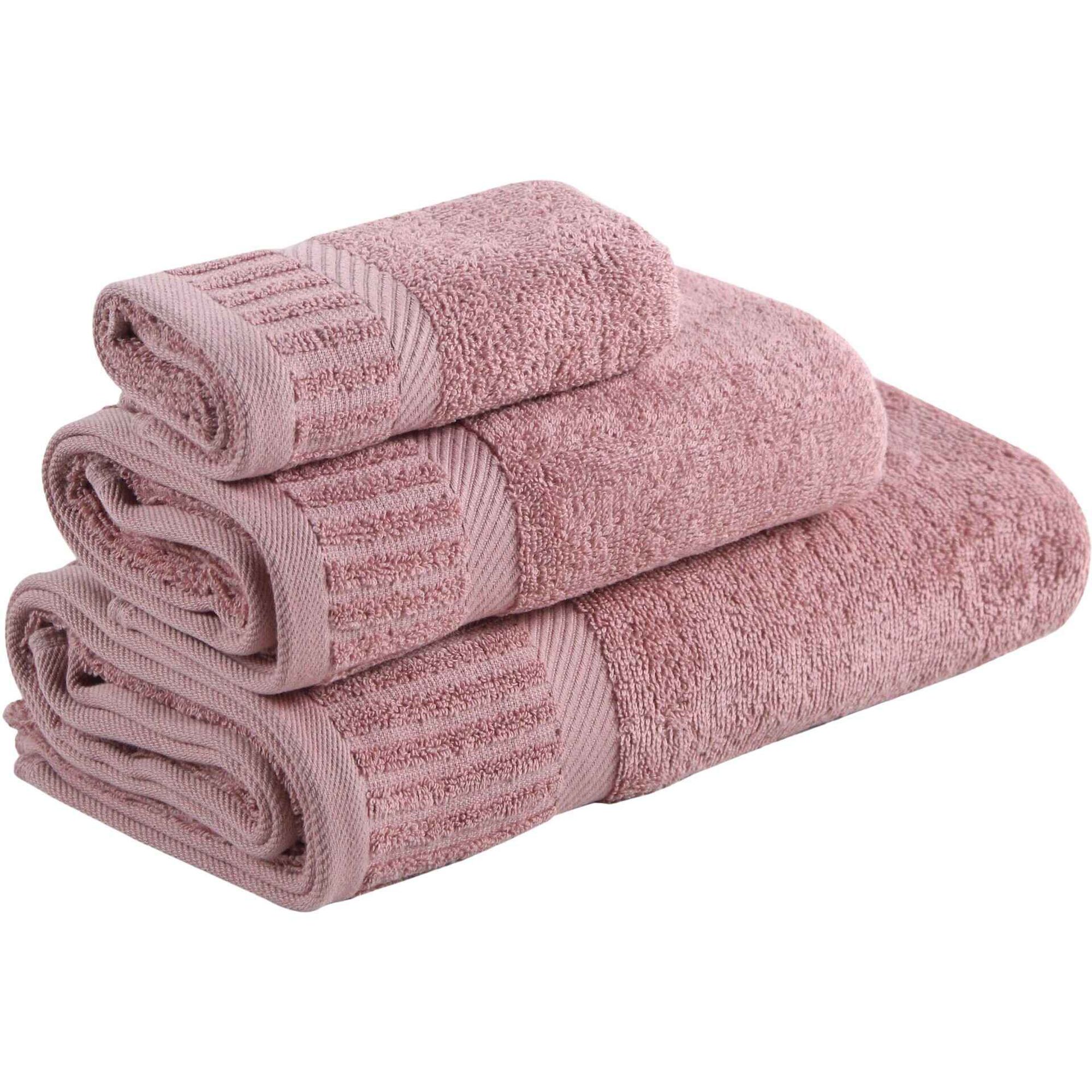 Conjunto 3 Toalhas Piano Rosa Kasa