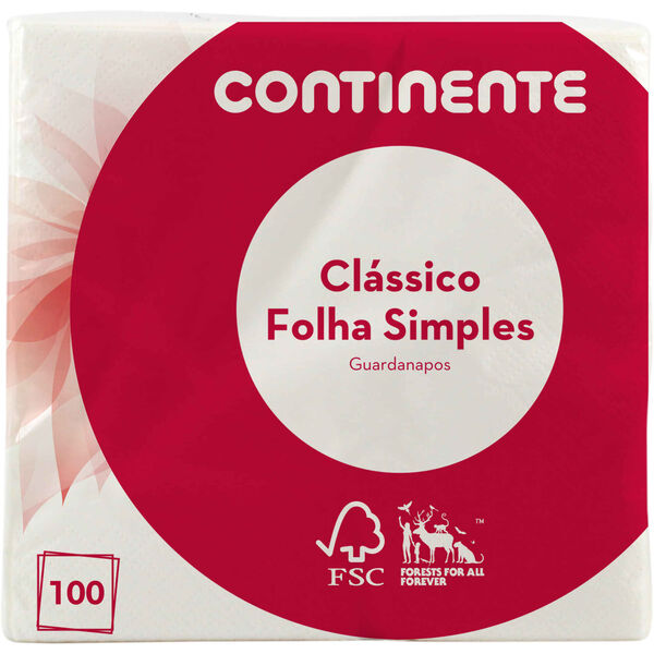 Guardanapos 1 Folha Branco Continente