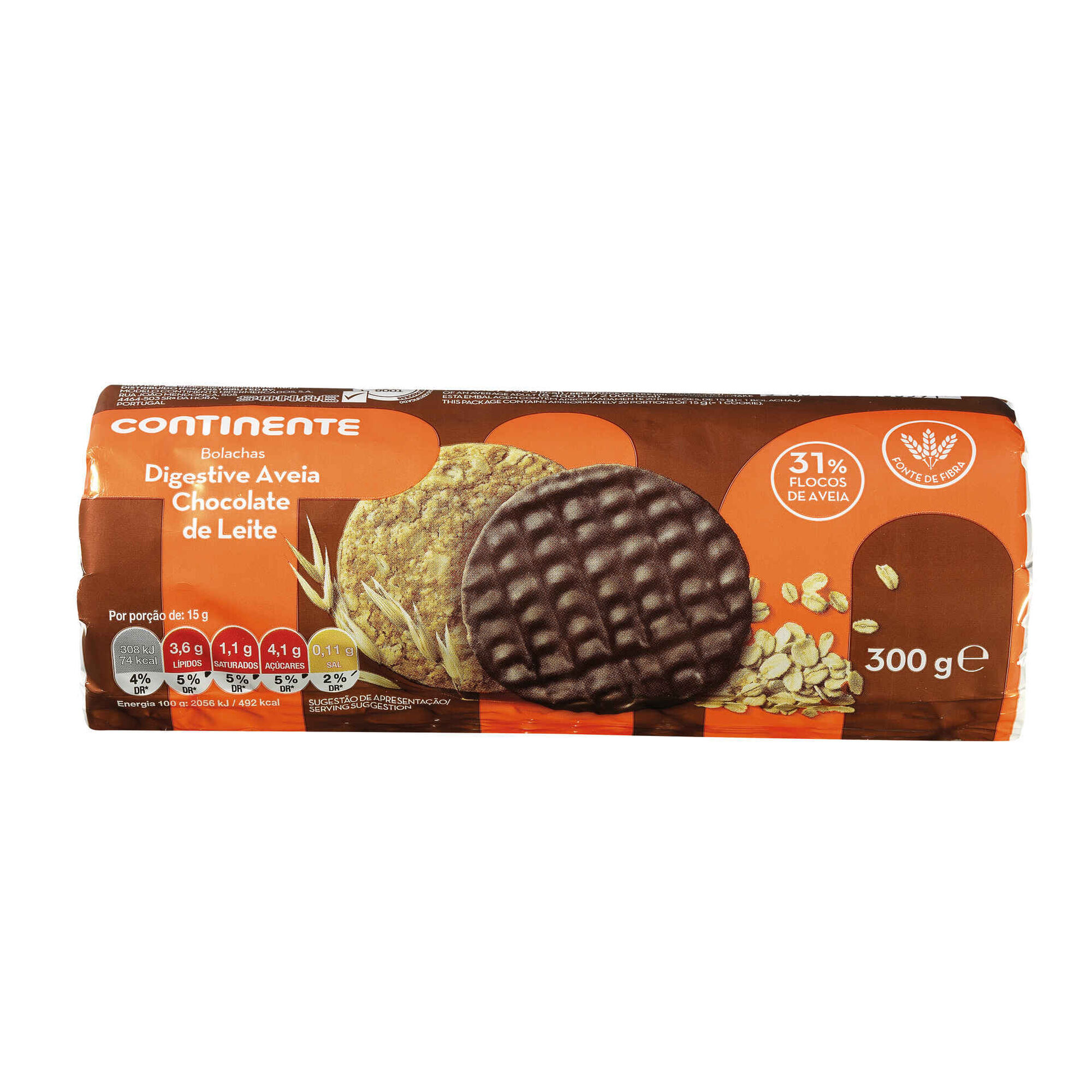 Bolachas Digestivas de Aveia com Chocolate