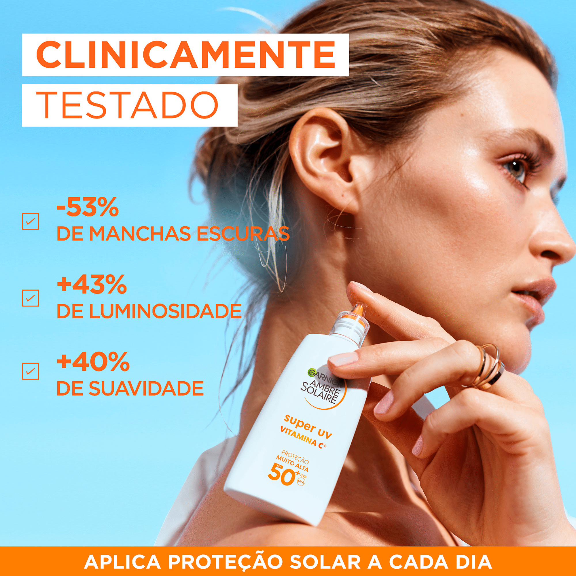 Protetor Solar Fluído Ambre Solaire Anti-Manchas FPS 50+ Protetor Solar Fluído Ambre Solaire Anti-Manchas FPS 50+