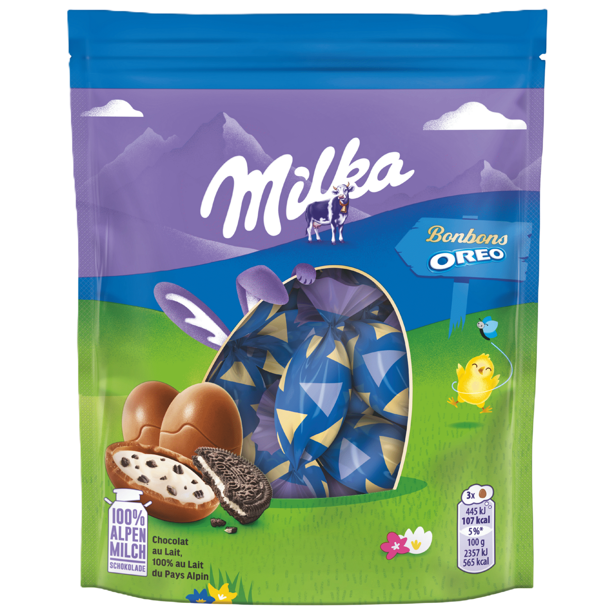 Mini Ovos Chocolate com Recheio de Oreo Milka