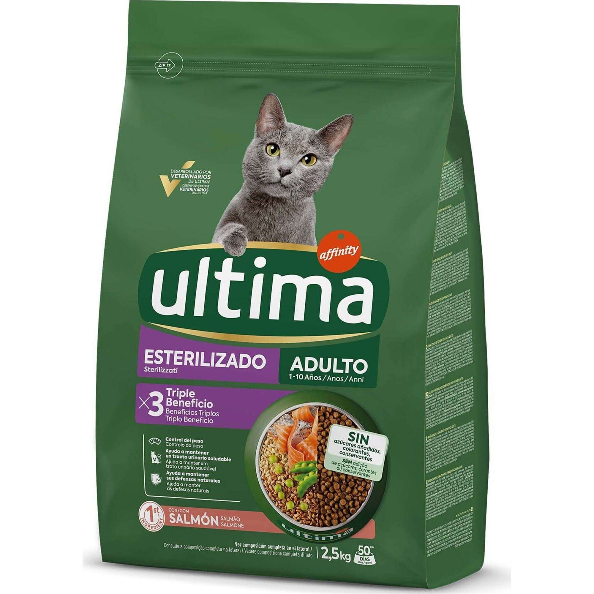 Ra&ccedil;&atilde;o para Gato Adulto Esterilizado Salm&atilde;o Affinity Ultima