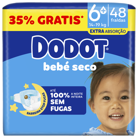 Fraldas Beb&eacute; Seco Extra 14-19kg T6+ Dodot