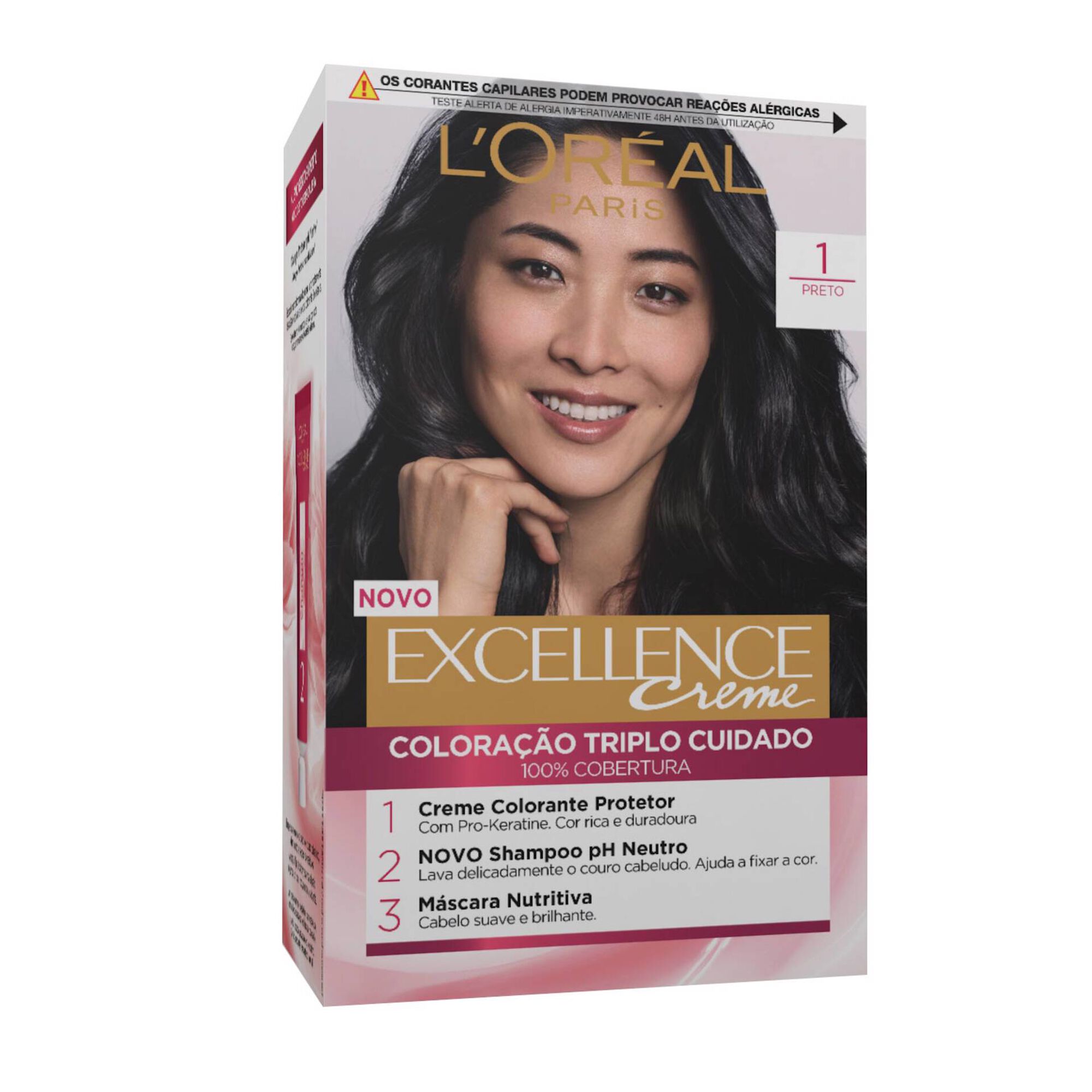 Coloração Permanente Excellence Creme Preto 1 Coloração Permanente Excellence Creme Preto 1