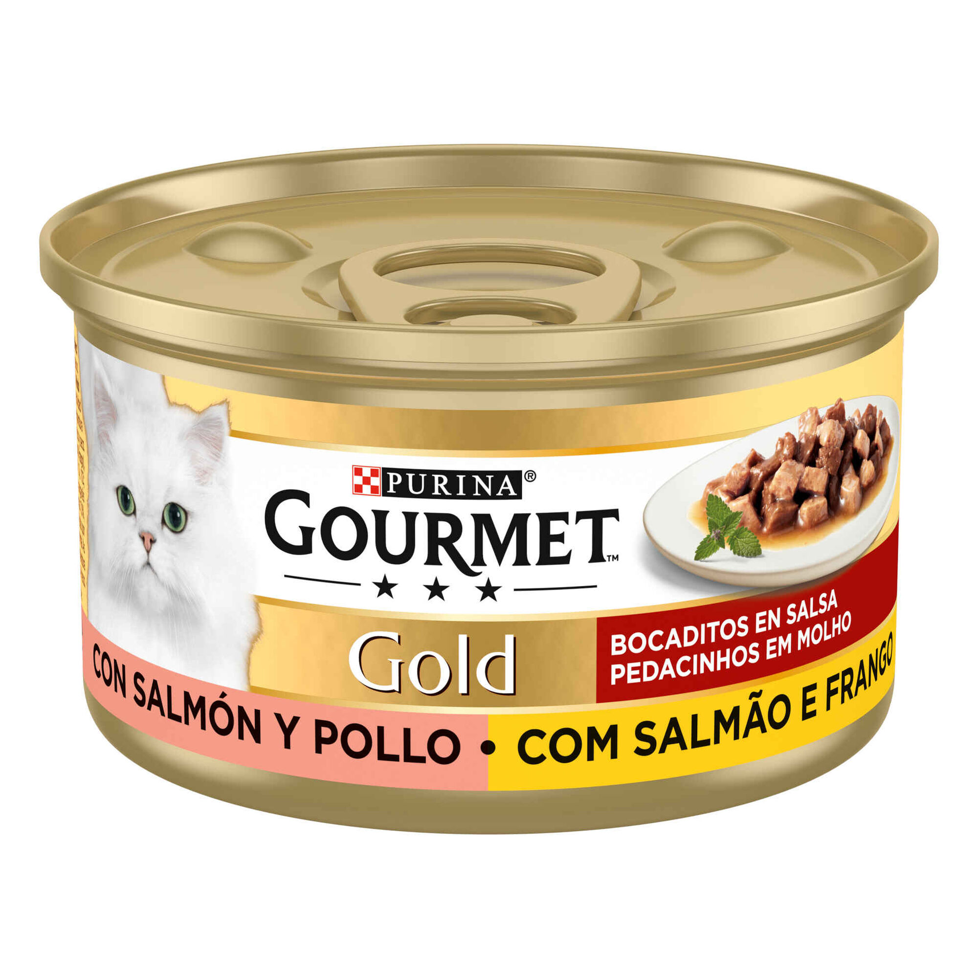 Comida Húmida para Gato Adulto Pedacinhos em Molho Salmão e Frango Comida Húmida para Gato Adulto Pedacinhos em Molho Salmão e Frango
