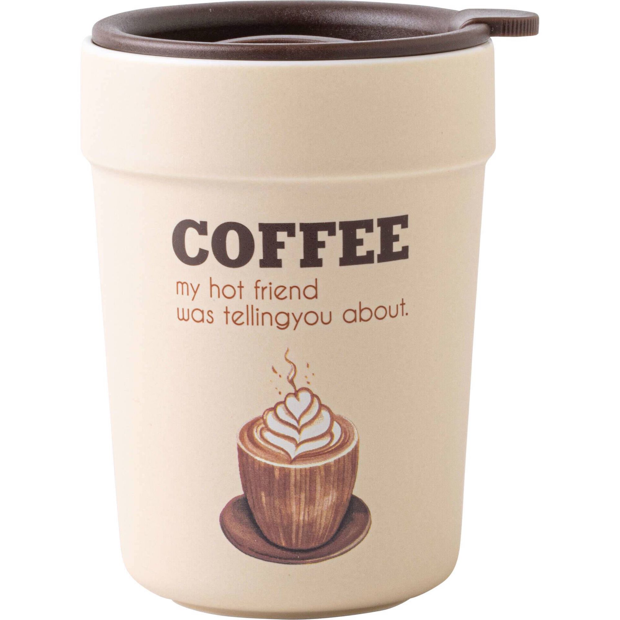 Copo 440ml com Tampa Bege Kasa