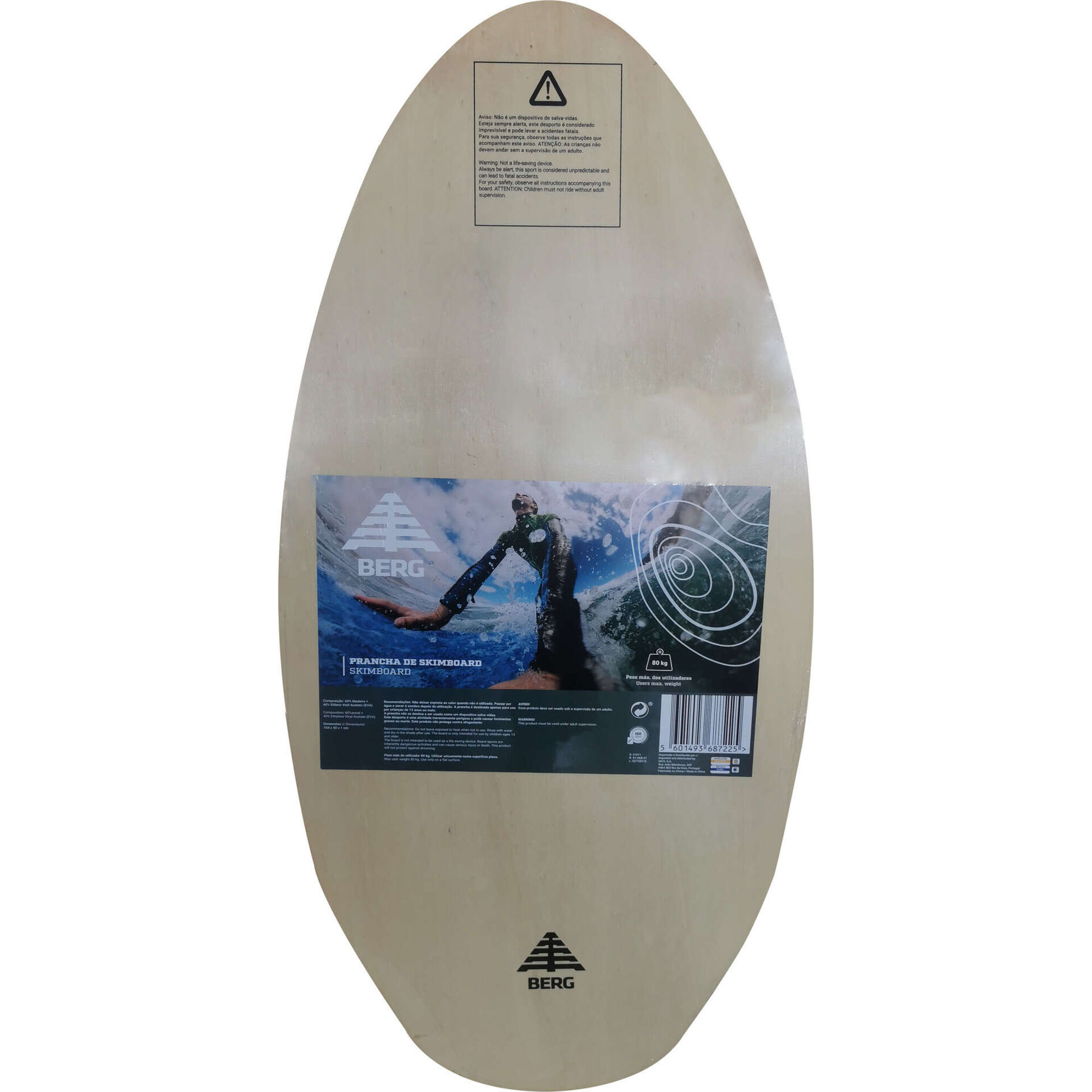 Prancha de Skimboard 1x50x104cm Berg