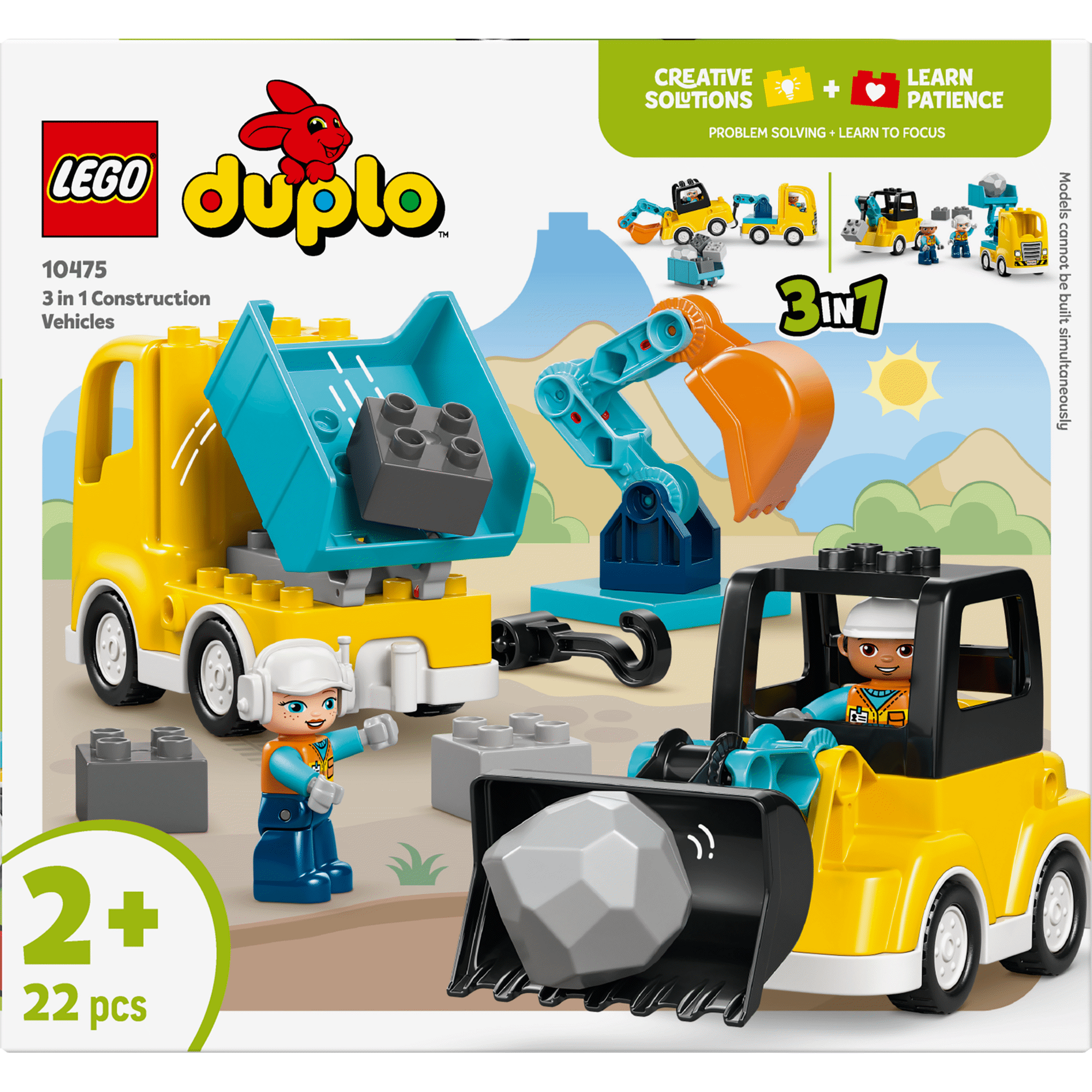 LEGO Duplo - Ve&iacute;culos de Constru&ccedil;&atilde;o 3 em 1 - 10475