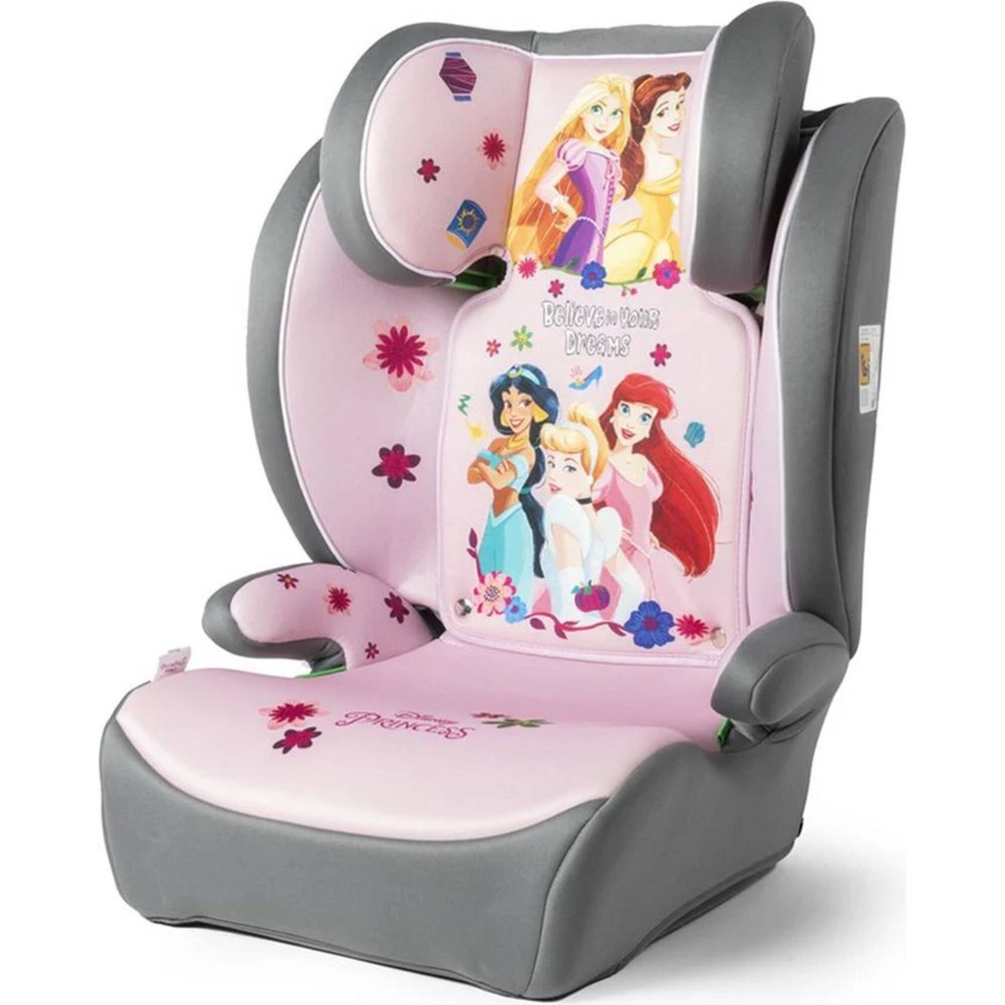 Cadeira Auto I-Size 100-150cm Princesas Rosa e Cinza Disney