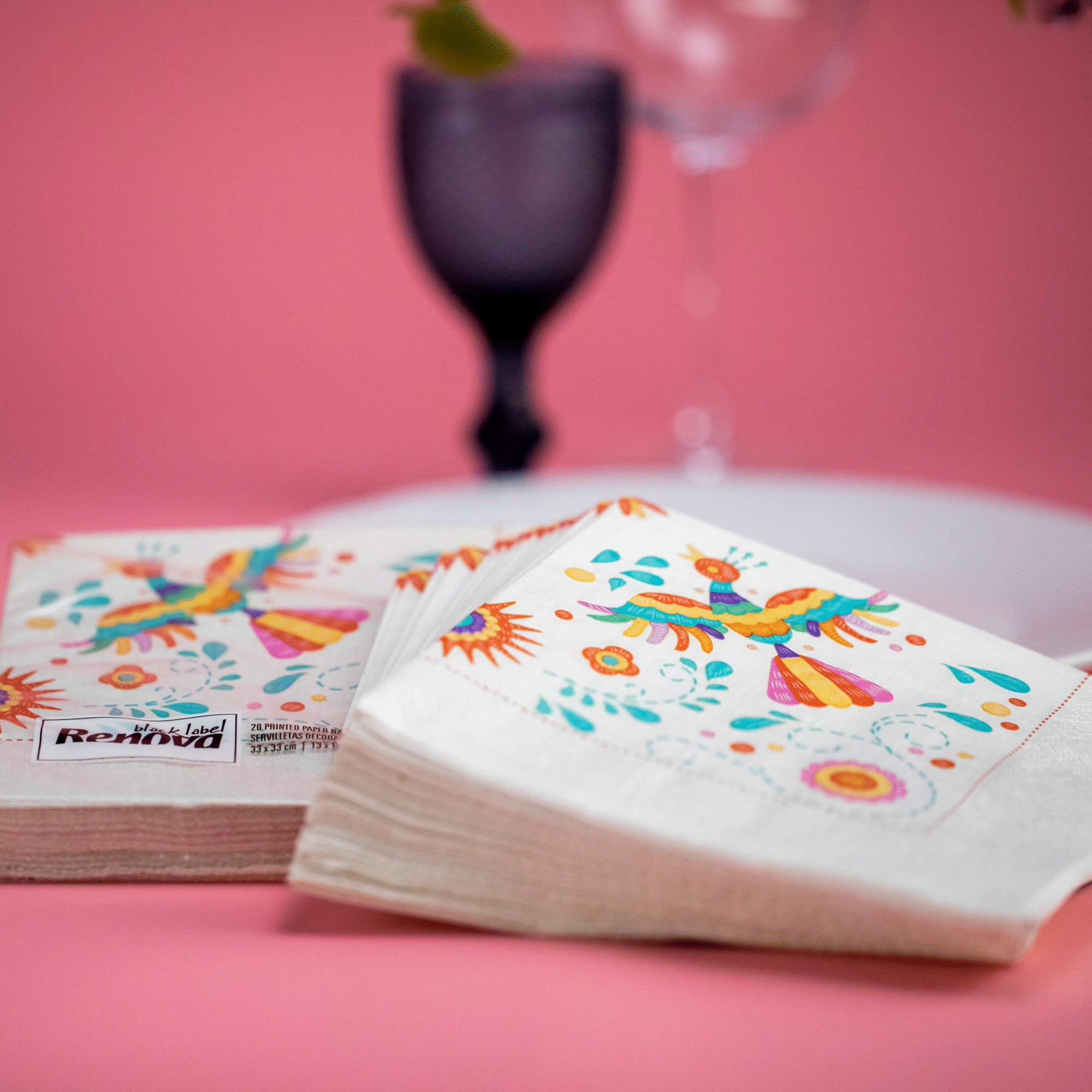 Guardanapos 3 Folhas Black Label Decorado Renova