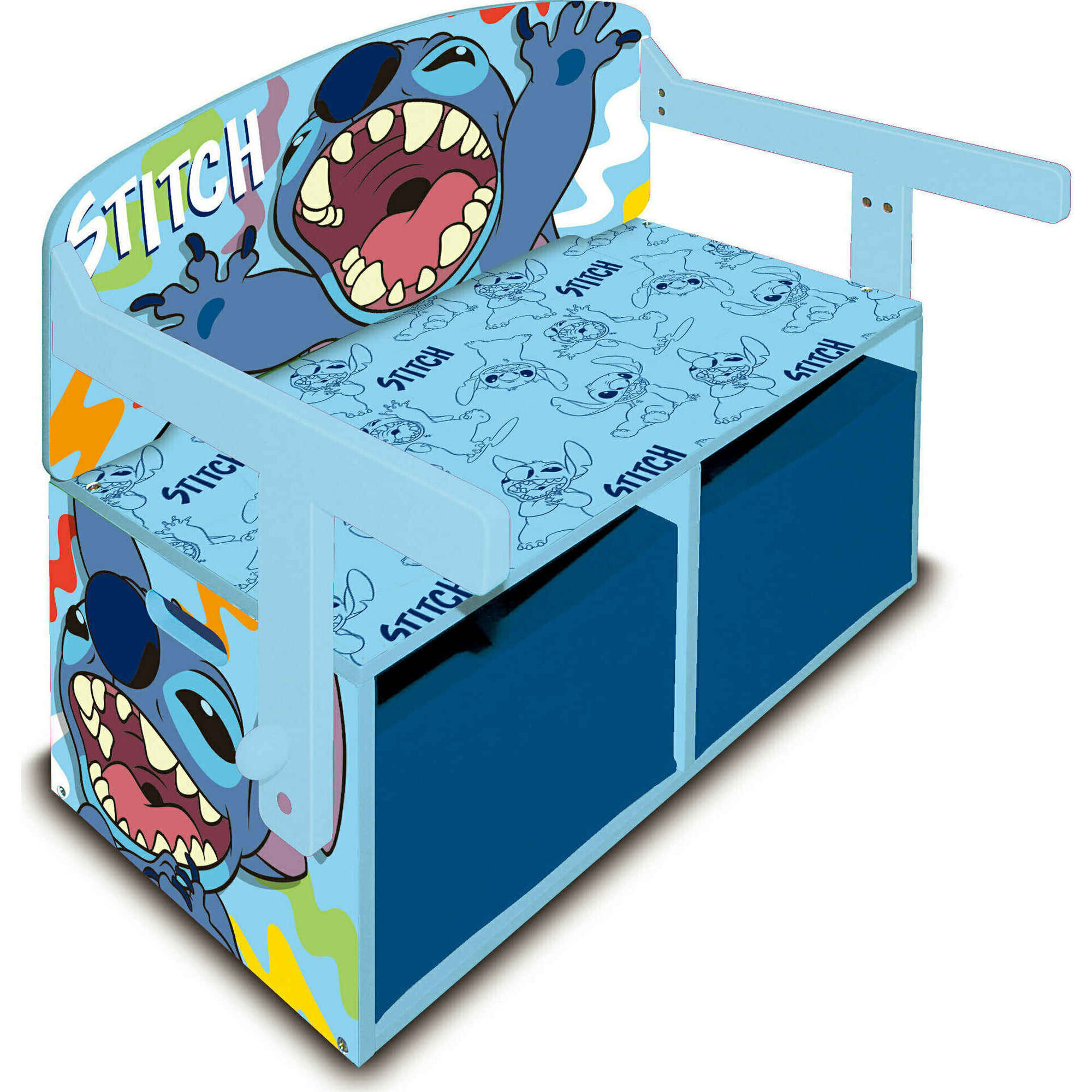 Banco, Mesa e Baú Madeira - 3 em 1 Stitch