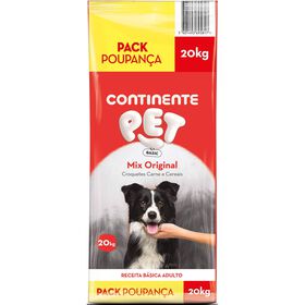 Ra&ccedil;&atilde;o para C&atilde;o Adulto Carne e Cereais Continente Pet Basic