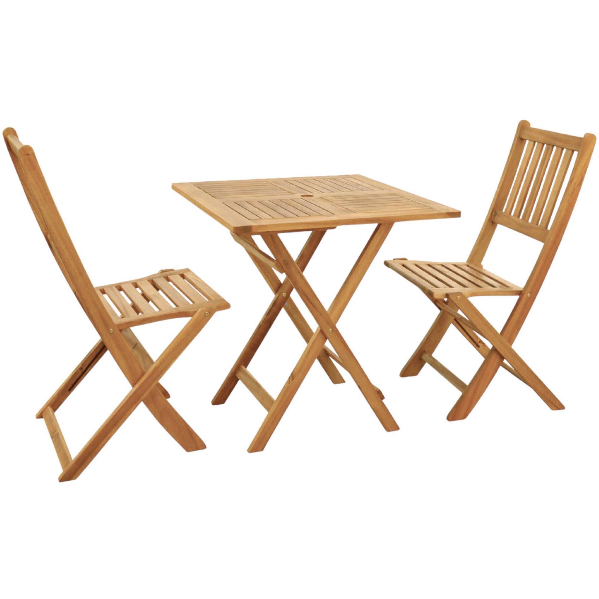 Conjunto Jardim 2 Lugares Madeira Ac&aacute;cia Kasa
