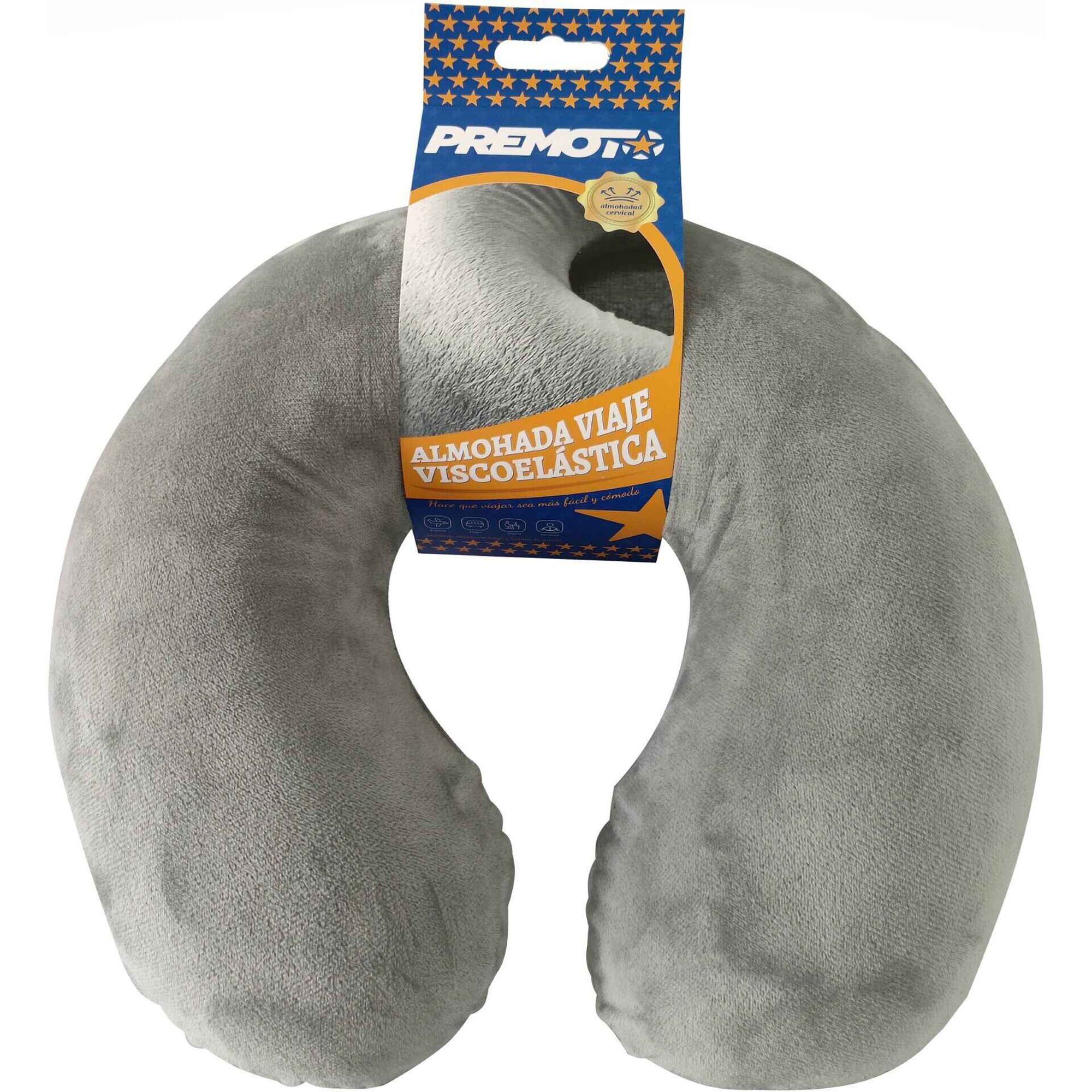Almofada de Viagem Viscoelástica Cinza